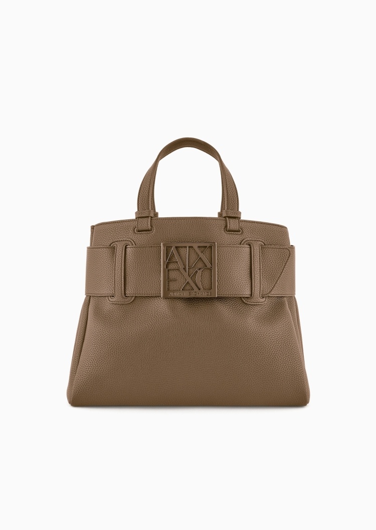 ARMANI EXCHANGE 女士可拆肩带镂空饰带手提斜挎托特包