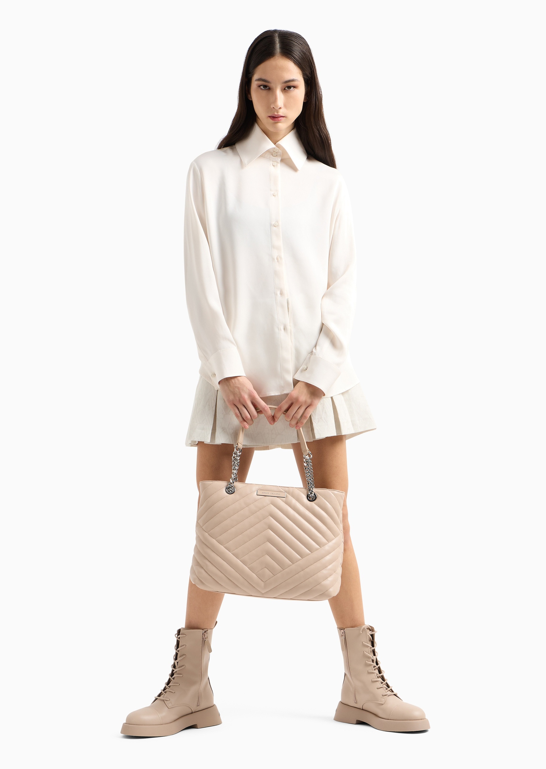 ARMANI EXCHANGE 女士大容量链条手提单肩优雅通勤托特包