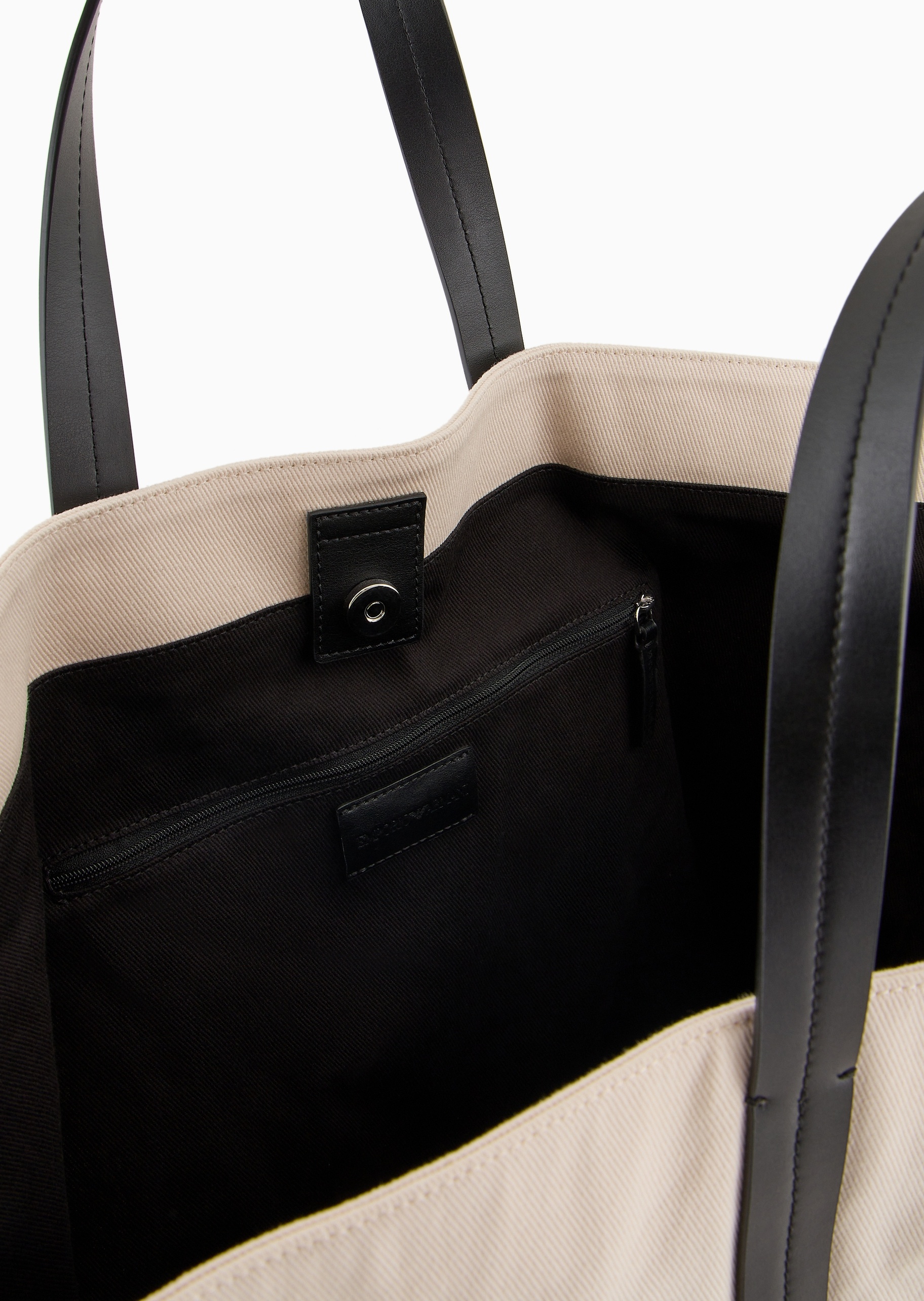 男士全棉磁扣可拆肩带斜挎手提大容量托特包| 托特包-男士| EMPORIO  