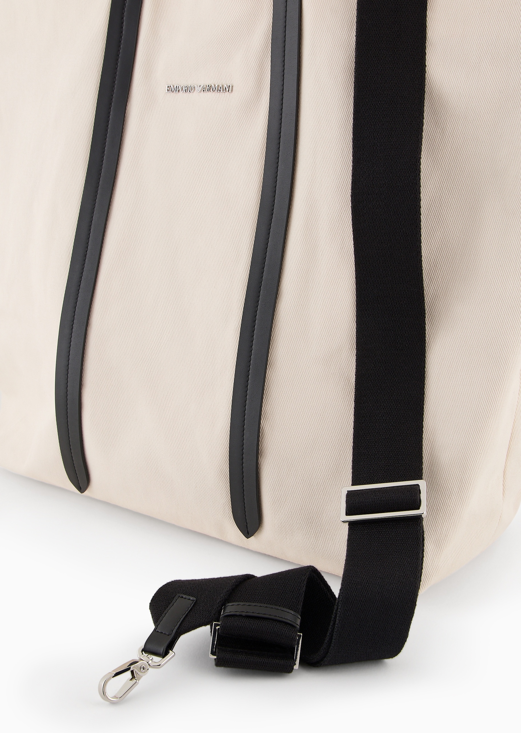 男士全棉磁扣可拆肩带斜挎手提大容量托特包| 托特包-男士| EMPORIO  