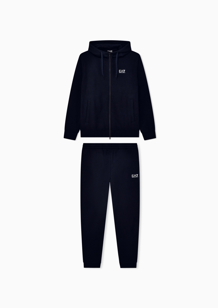 EA7 男士棉质连帽开衫束脚卫裤健身训练运动套装