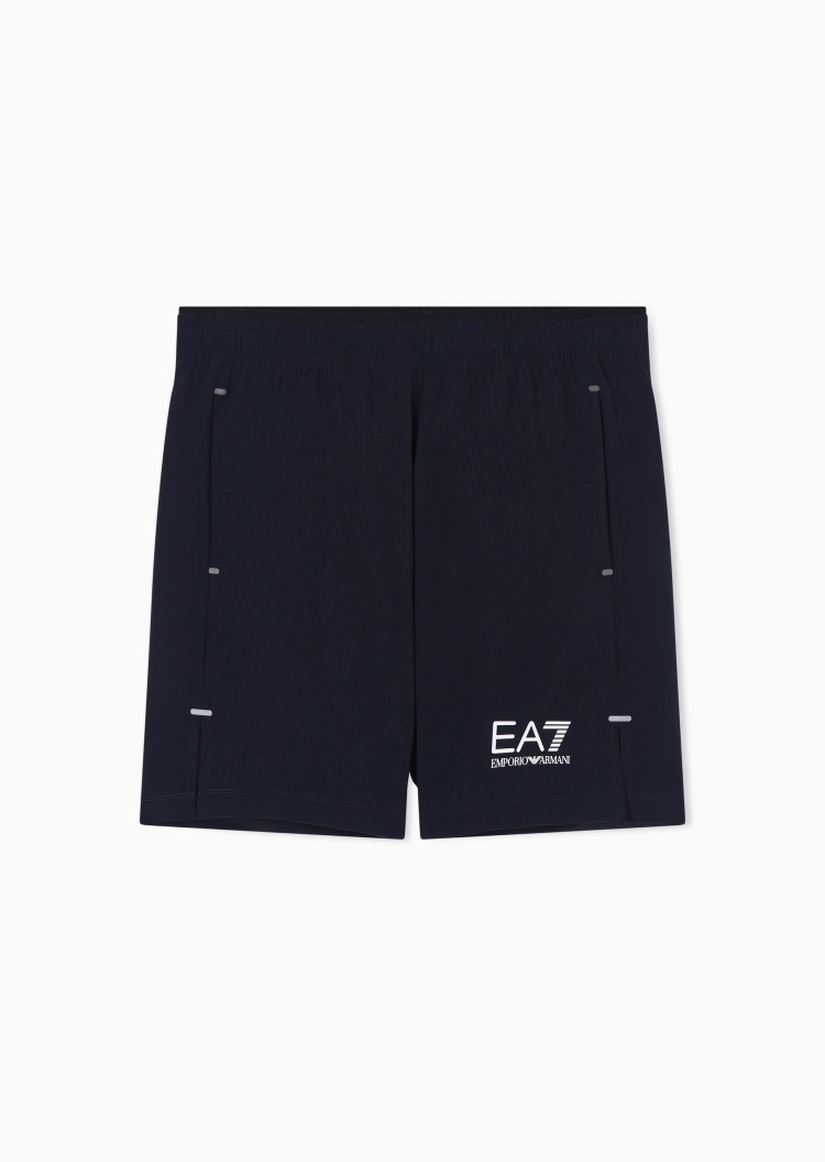 EA7 男士弹力直筒印花网球运动短裤