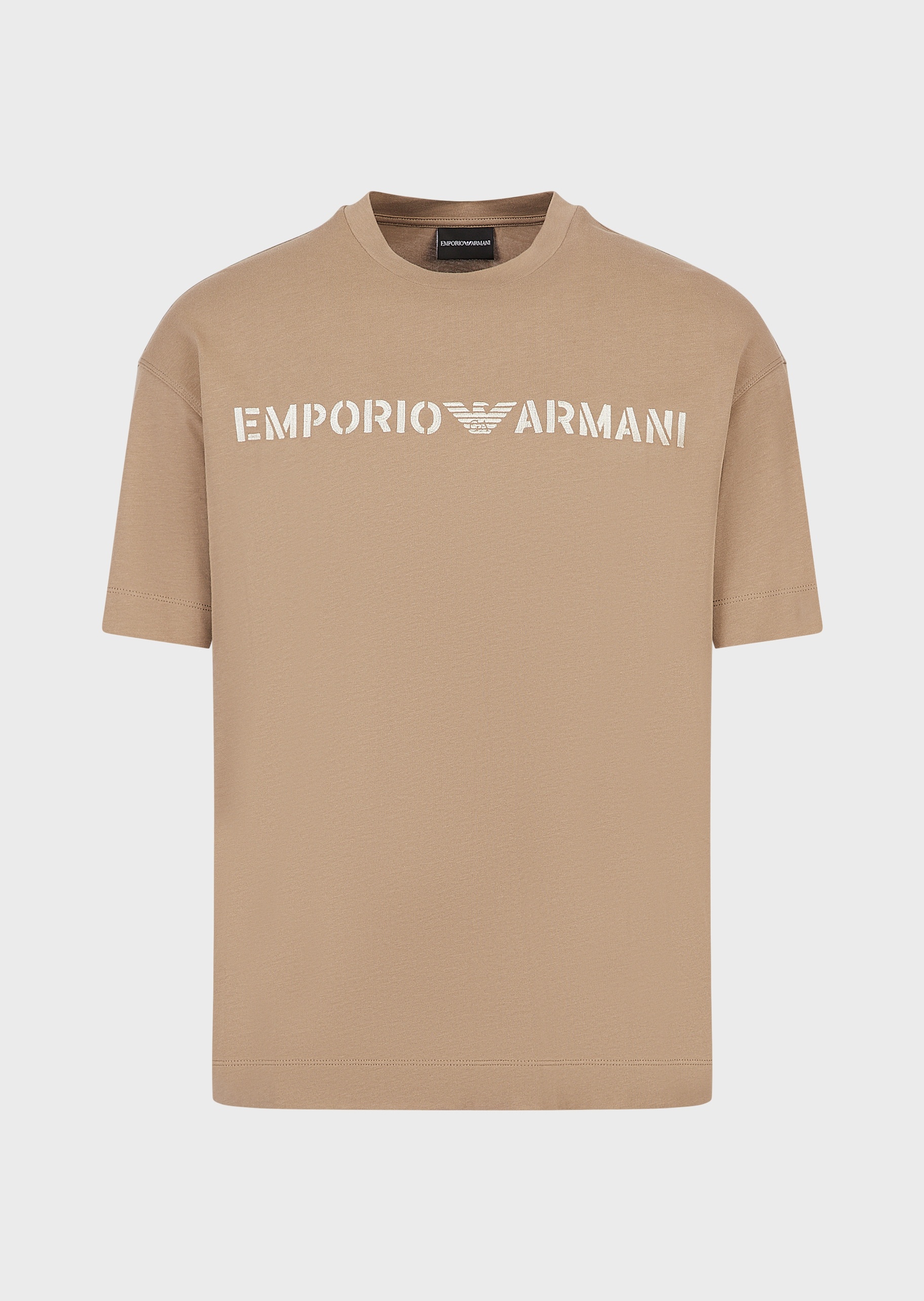 毛毡字样短袖T恤-T恤& POLO衫-男士-Emporio Armani®中国官网