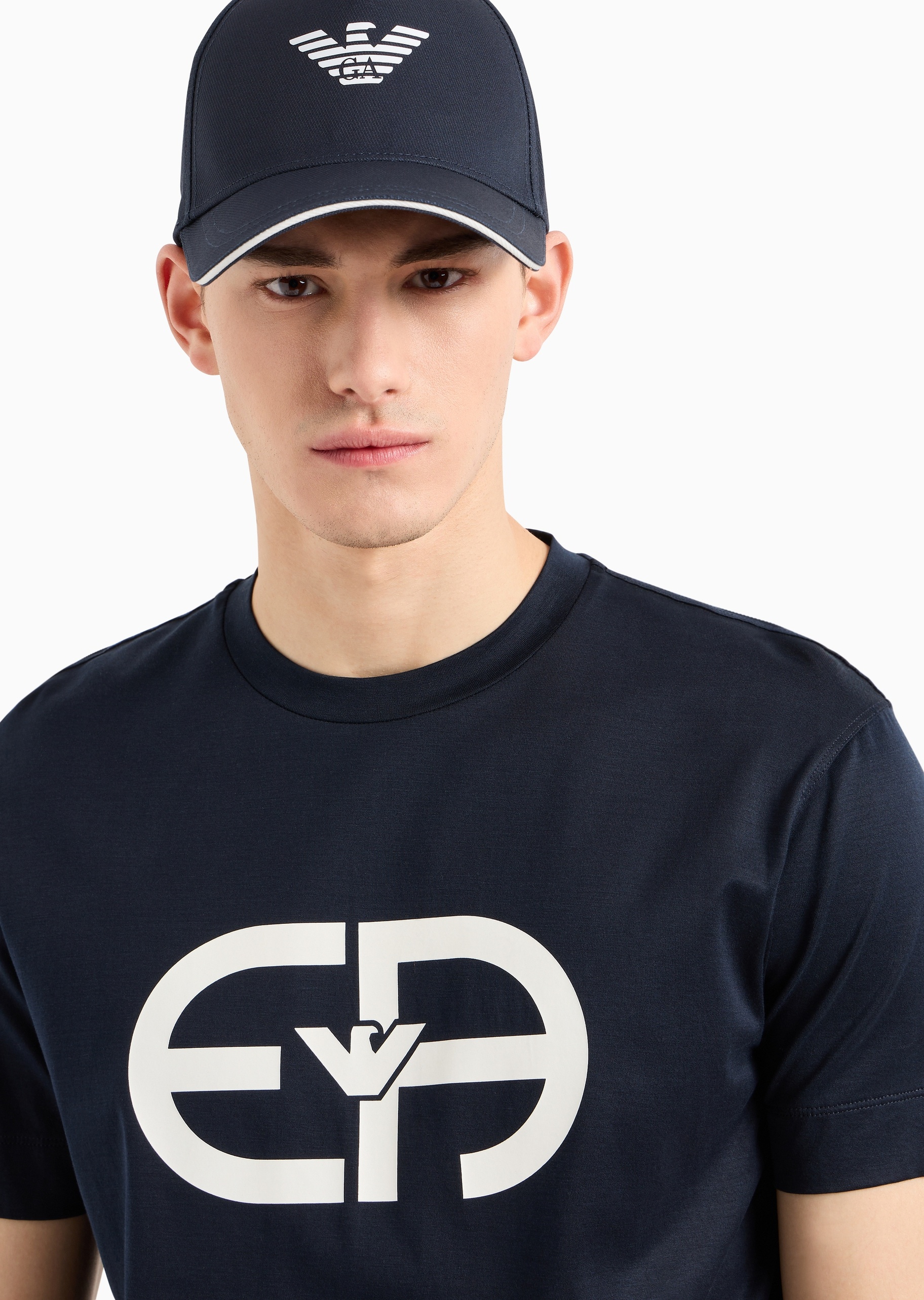 男士鹰标印花棉质棒球帽| 帽子-男士| Emporio Armani®中国官网