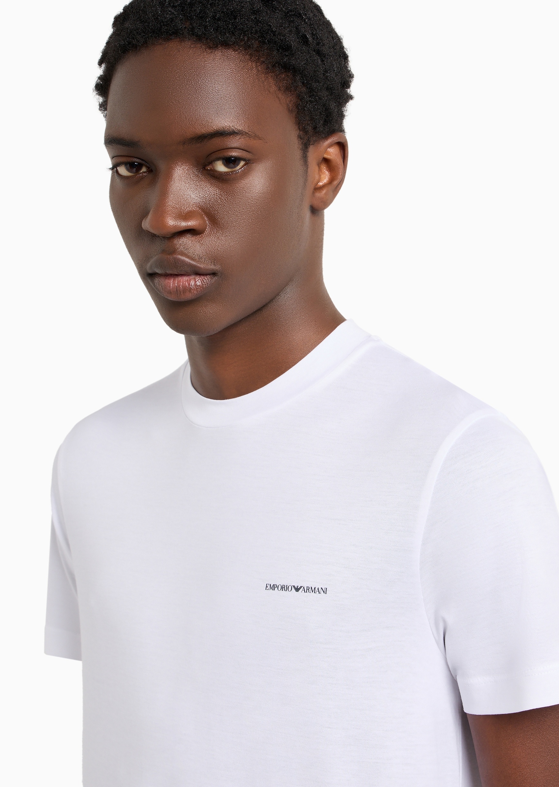 男士微型字母圆领短袖T恤| T恤-男士| Emporio Armani®中国官网