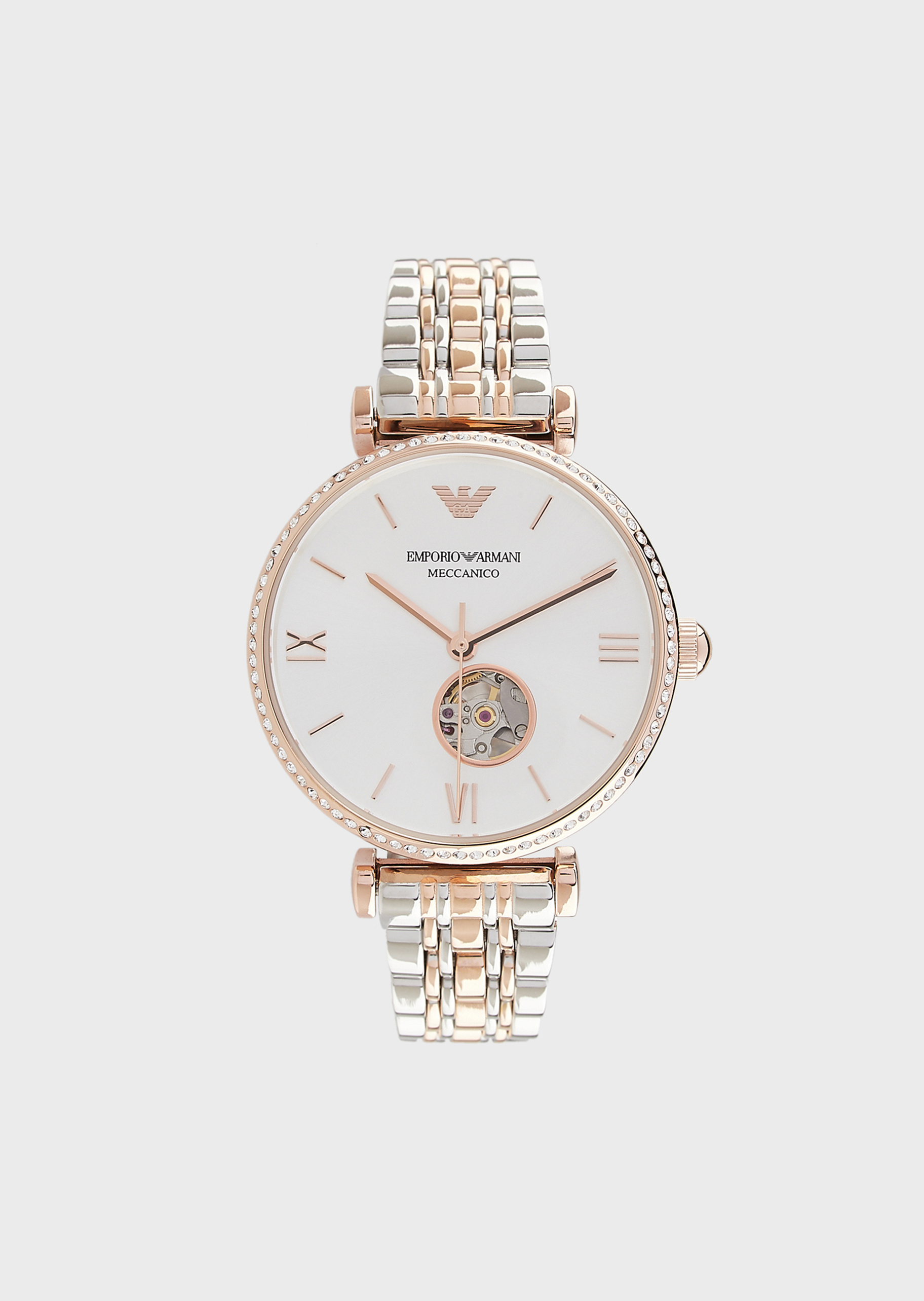 Emporio Armani 双色钢带机械腕表