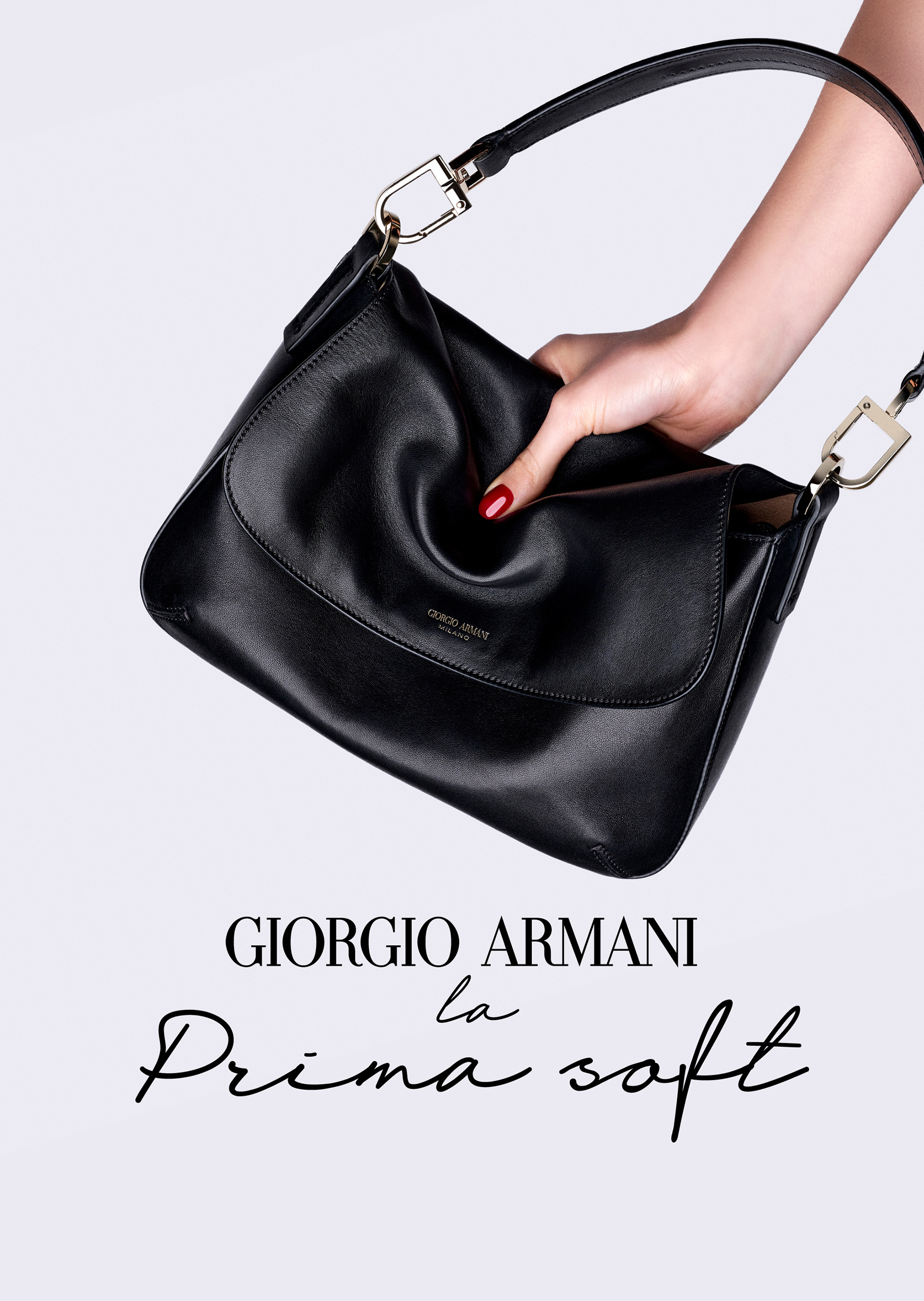 Giorgio Armani La Prima女士羊皮革翻盖手提斜挎包