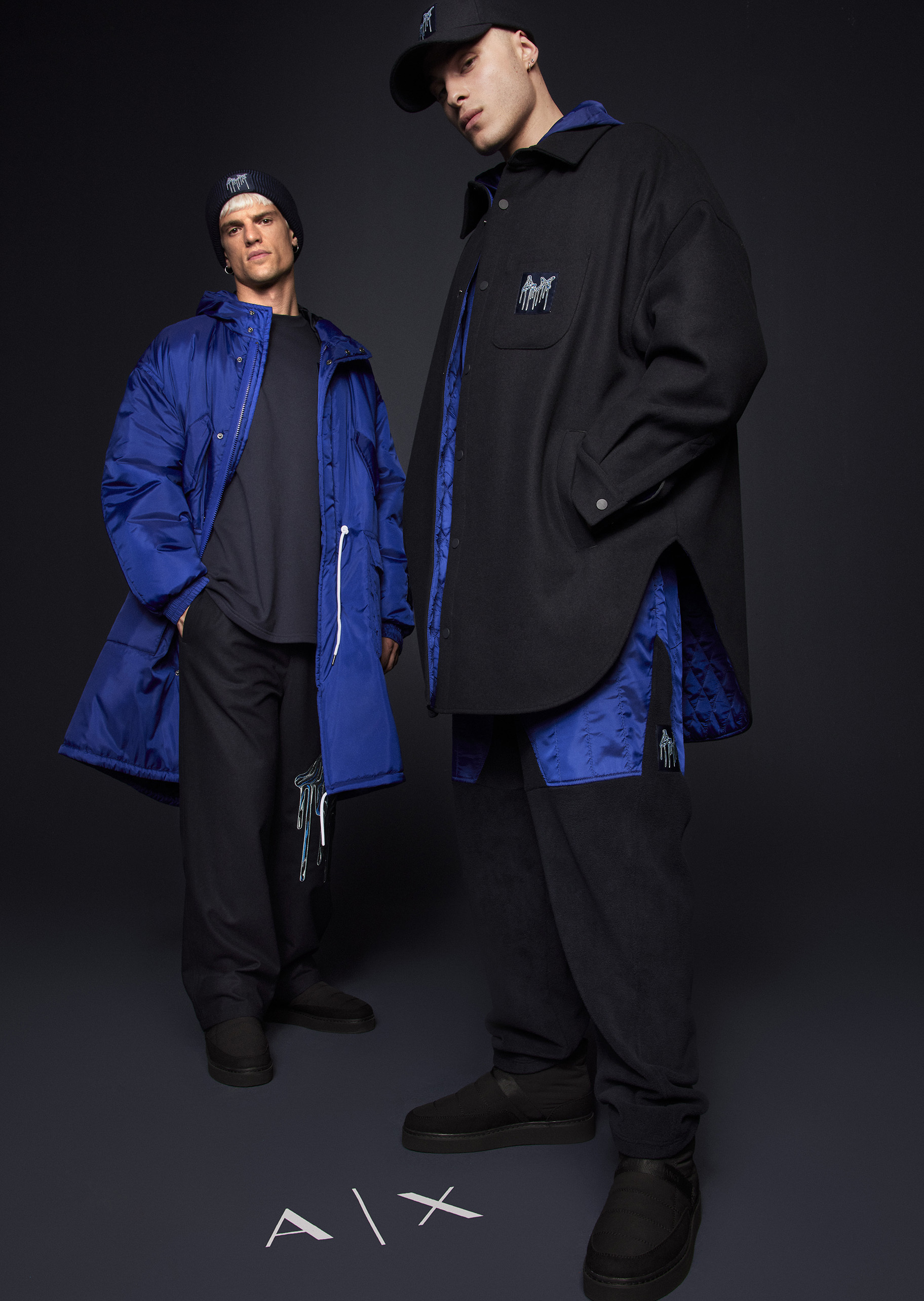 ARMANI EXCHANGE 男士可调节羊毛圆顶棒球帽