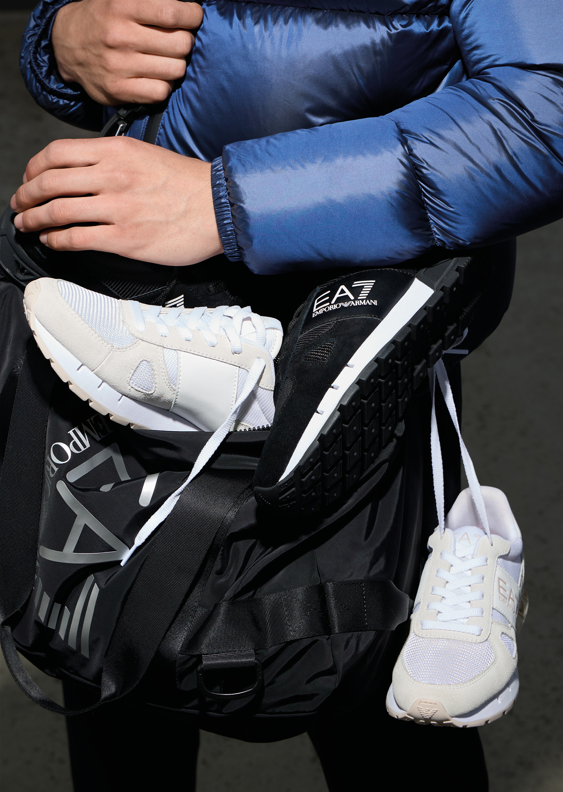 EA7 男女同款网面系带低帮健身训练休闲运动鞋