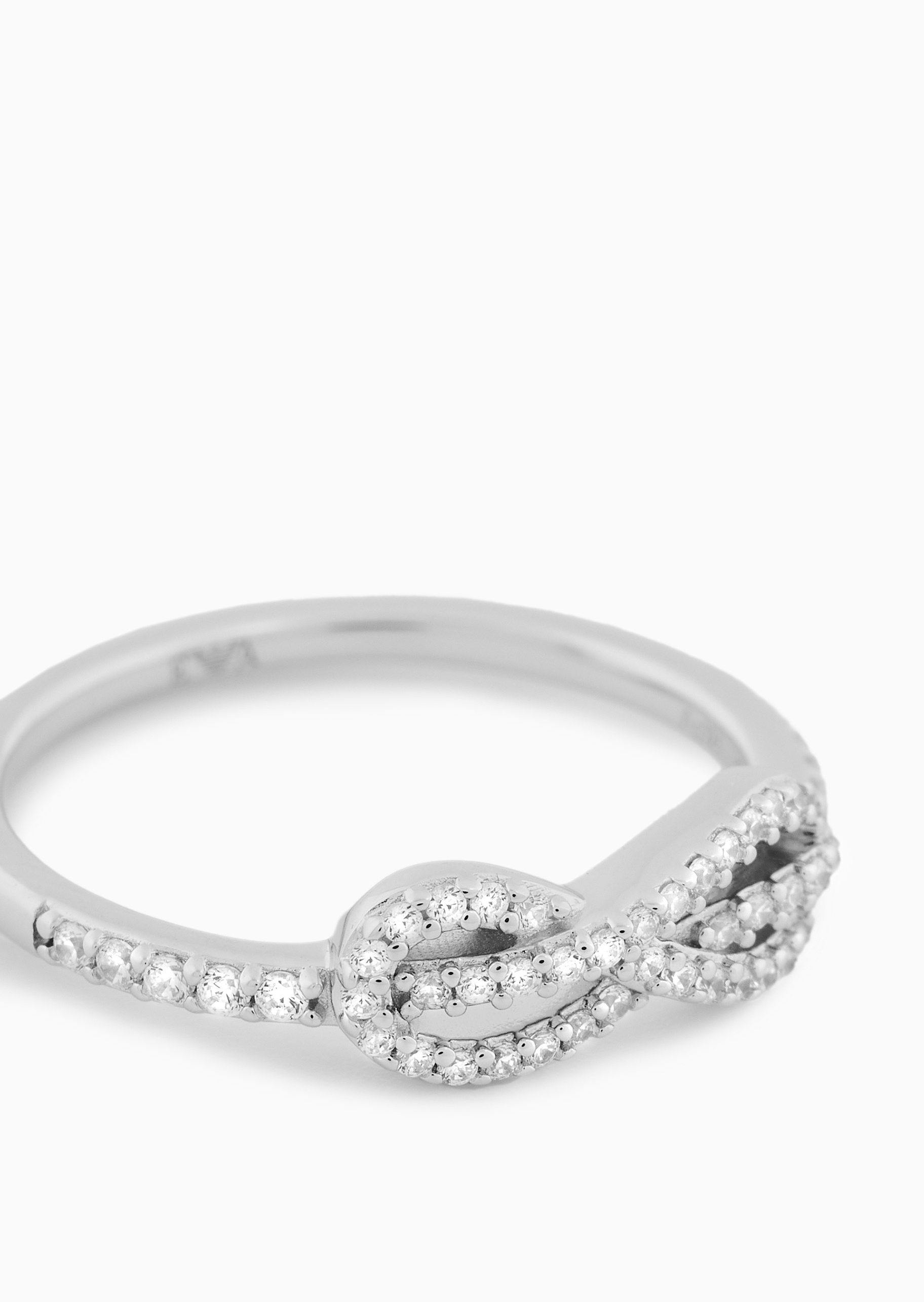 Emporio Armani 女士银质密镶结饰素色优雅简约戒指