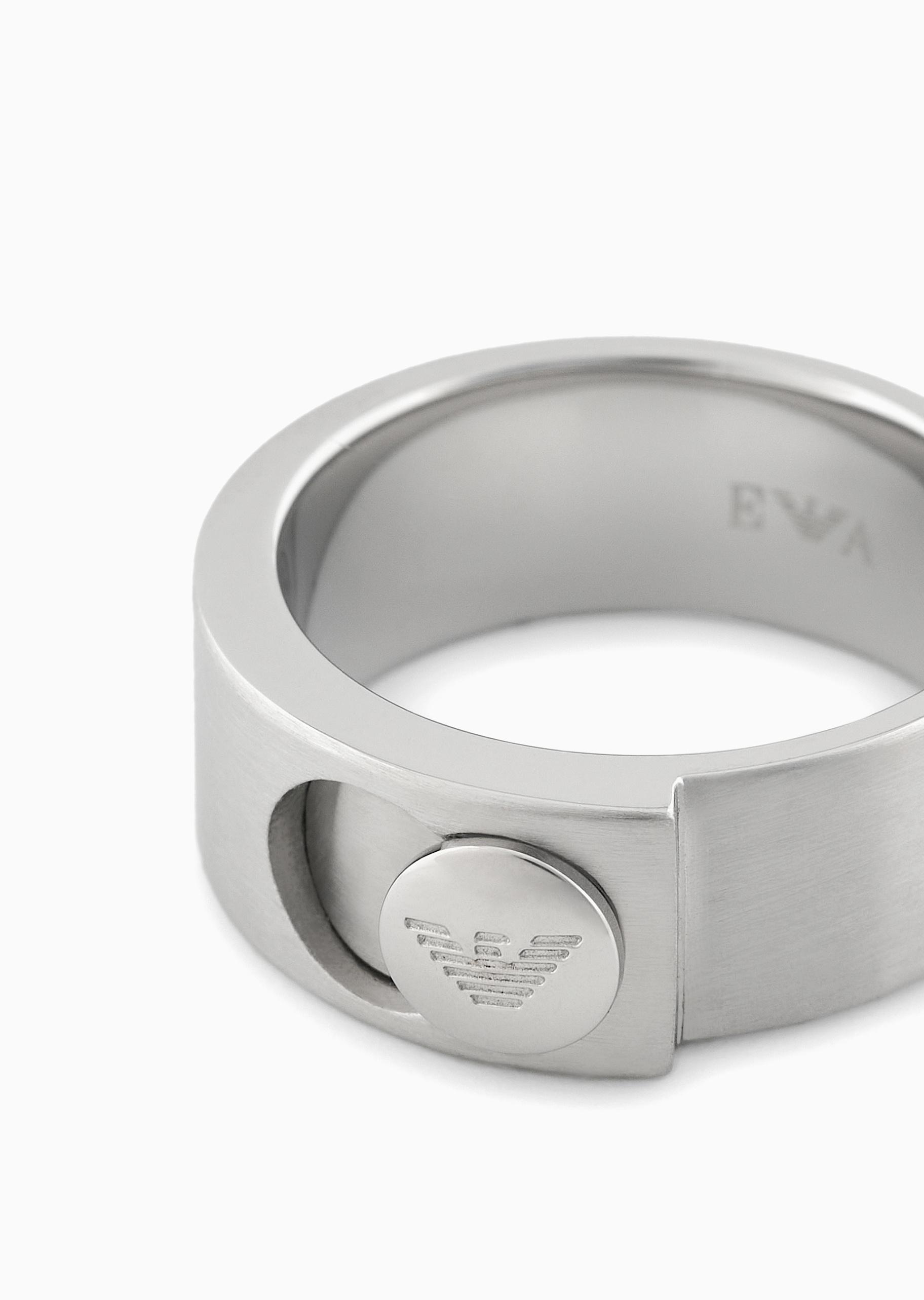 Emporio Armani 男士钢质粗款圆环拉丝素色简约时尚戒指