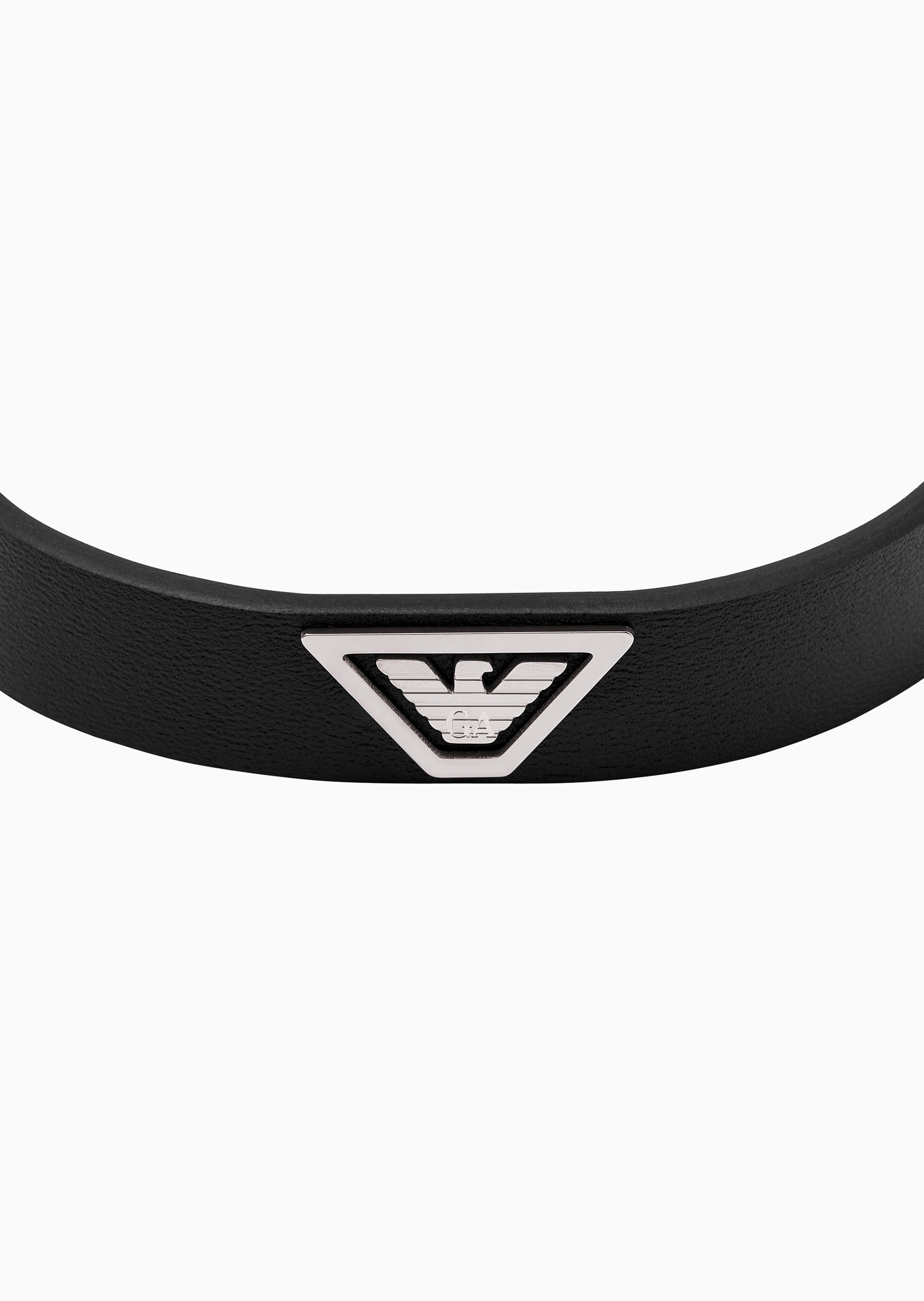 Emporio Armani 男士牛皮革可调节潮流撞色鹰标镌刻手环
