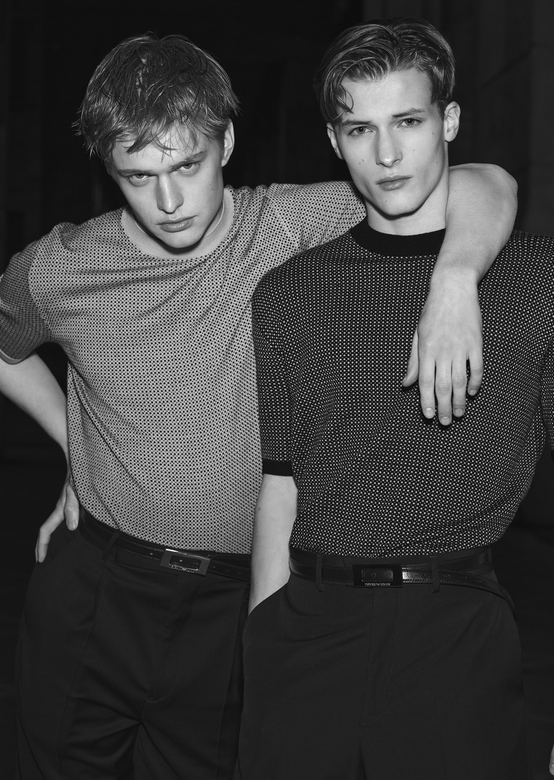 Emporio Armani 男士全绵羊毛合身长款直筒休闲裤