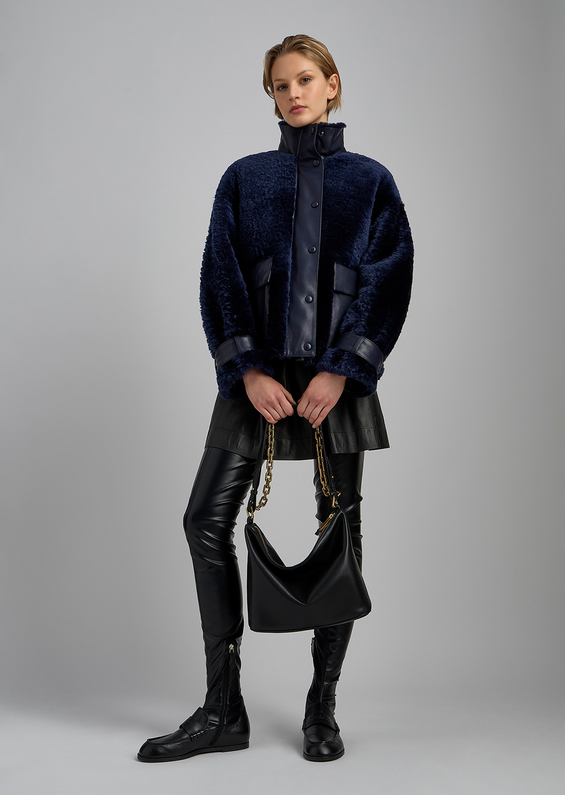Emporio Armani 女士中号拉链Hobo可调节手提单肩包