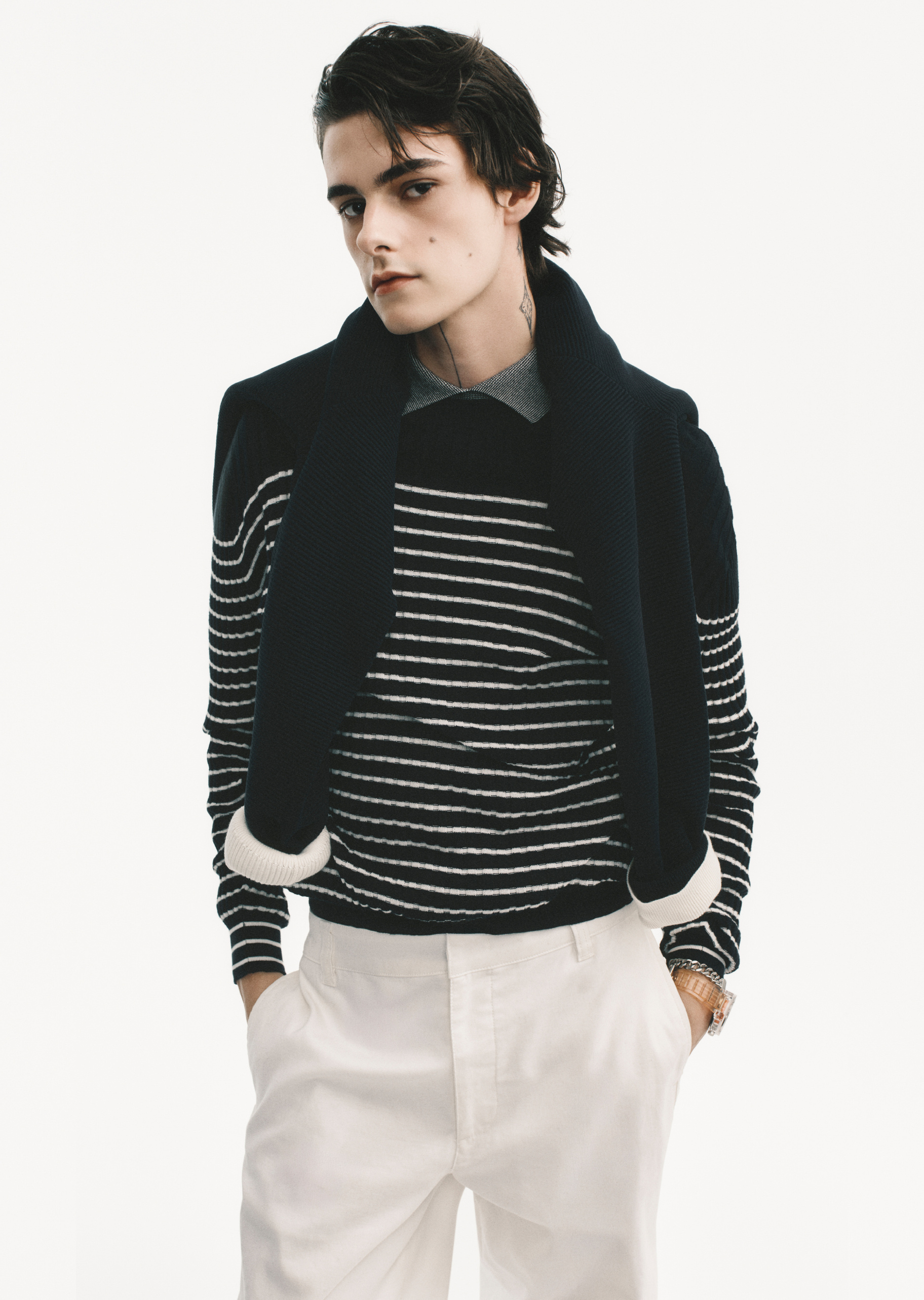 ARMANI EXCHANGE 男士翻领休闲纯棉短袖套头Polo针织衫