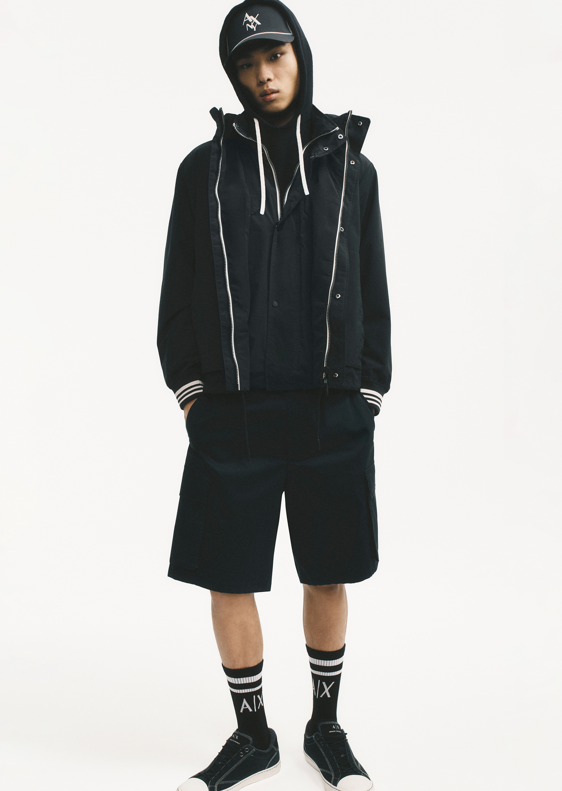 ARMANI EXCHANGE 男士绒面革系带低帮平底板鞋休闲鞋