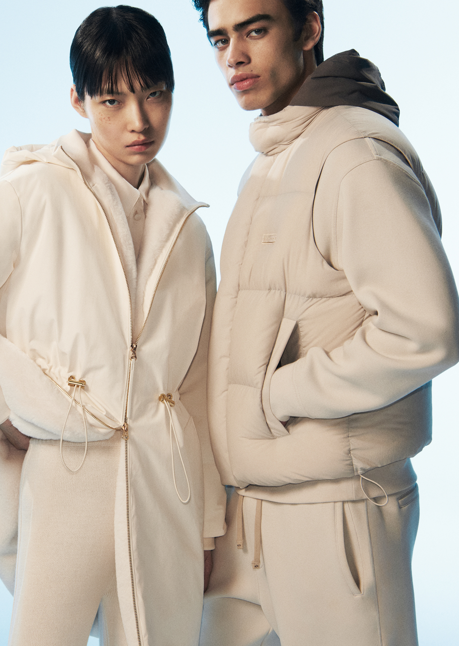 ARMANI EXCHANGE 男士90白鸭绒立领绗缝羽绒马甲外套