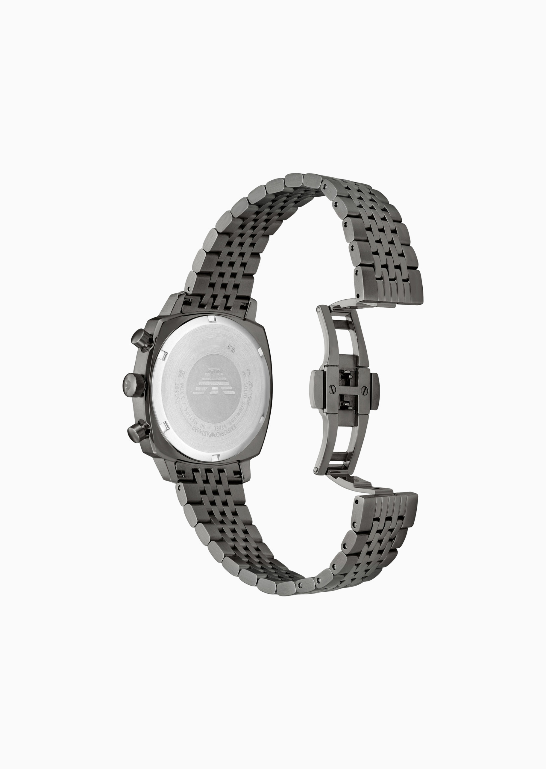 Emporio Armani 男士夜光素色钢带简约时尚石英腕表