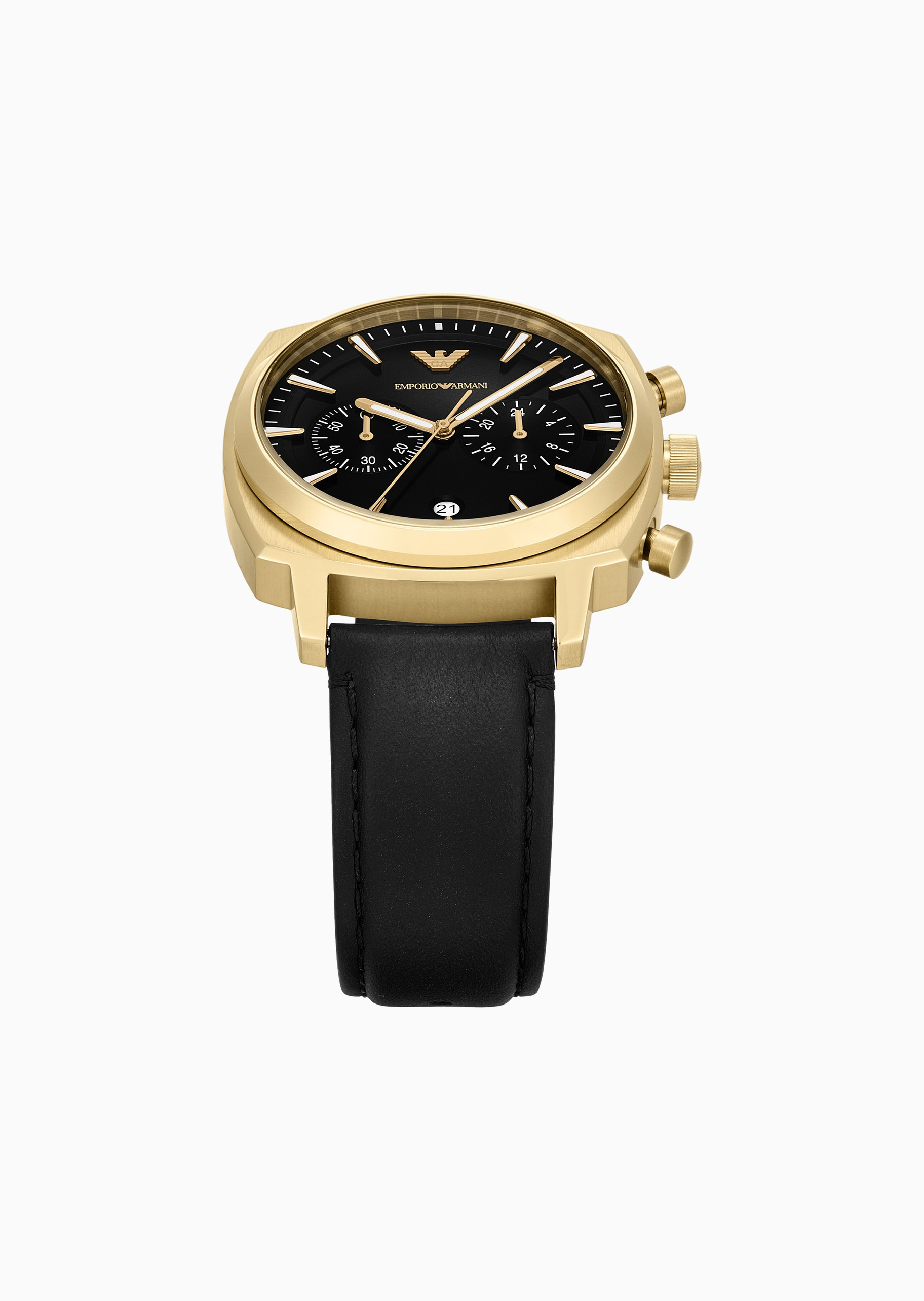 Emporio Armani 男士夜光皮革腕带简约时尚石英腕表