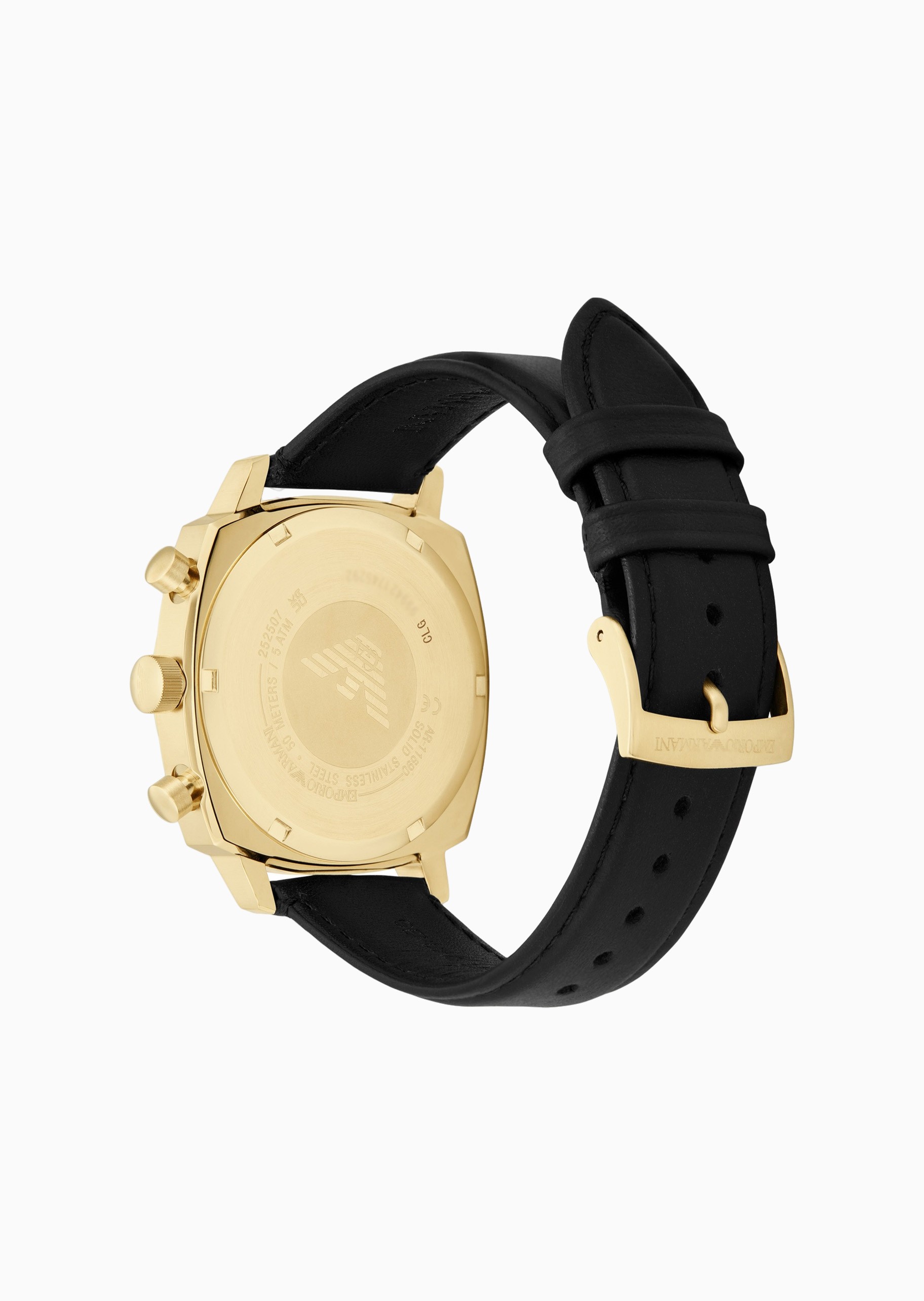 Emporio Armani 男士夜光皮革腕带简约时尚石英腕表