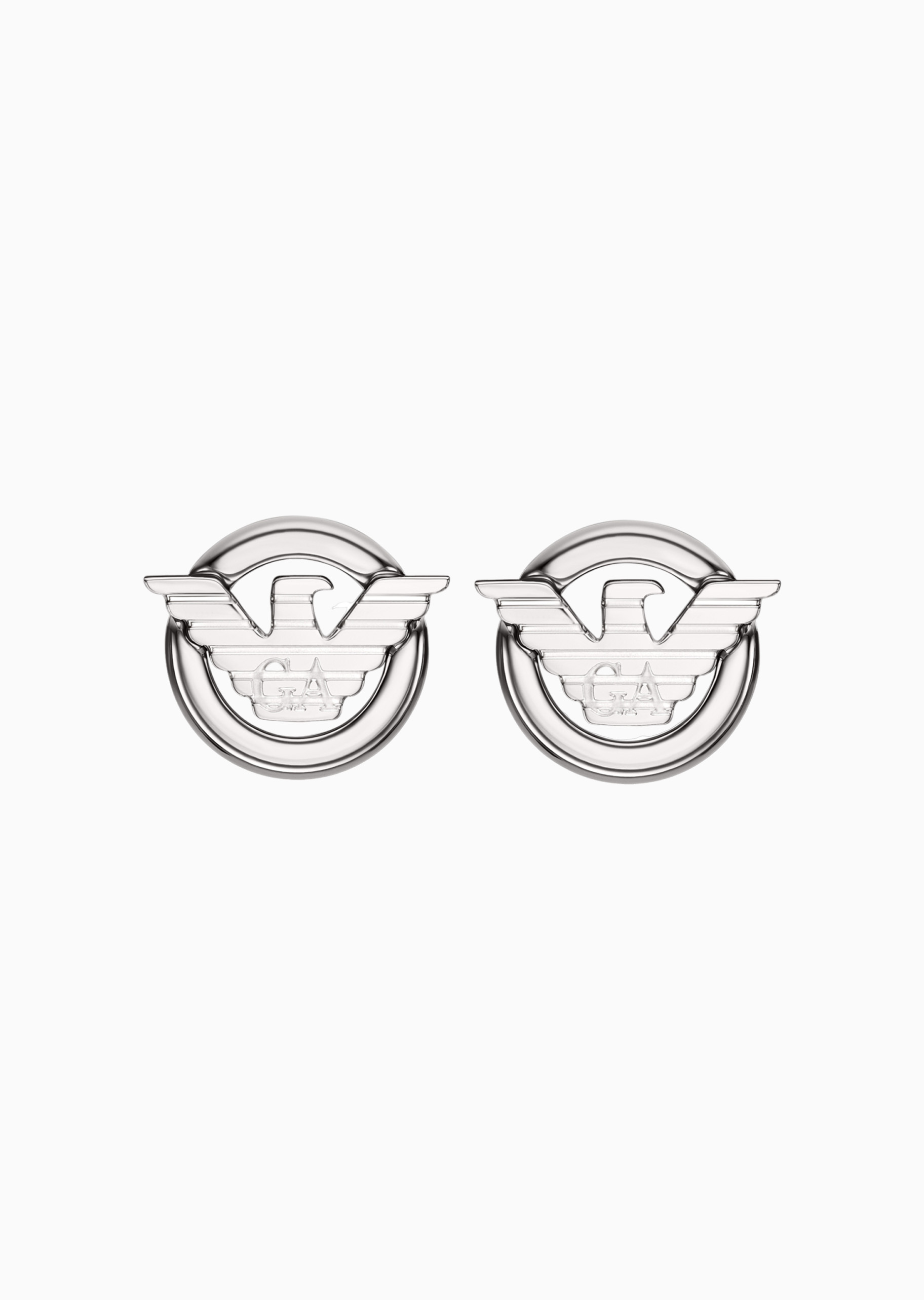 Emporio Armani 男士钢质波状鹰标简约直针时尚耳钉