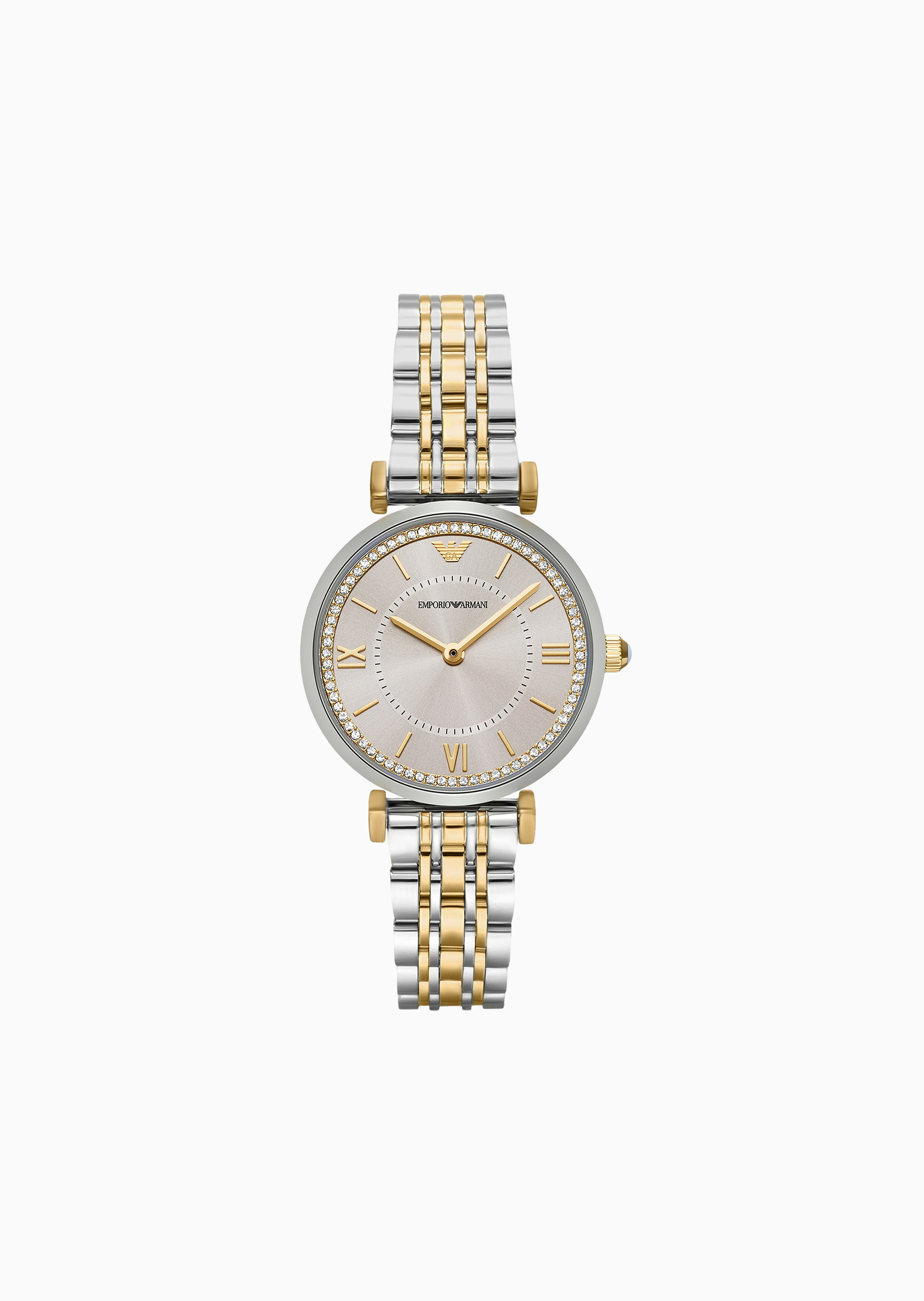 Emporio Armani 女士密镶轻奢细钢带石英手表腕表