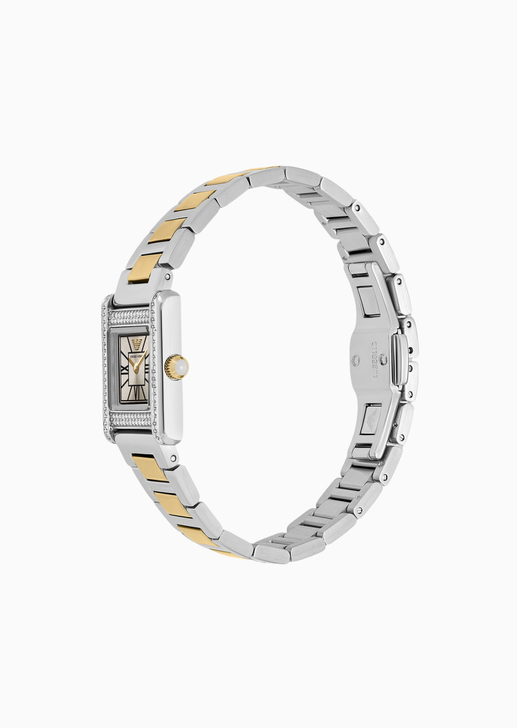 Emporio Armani 女士小方表镶嵌水晶复古时尚石英腕表