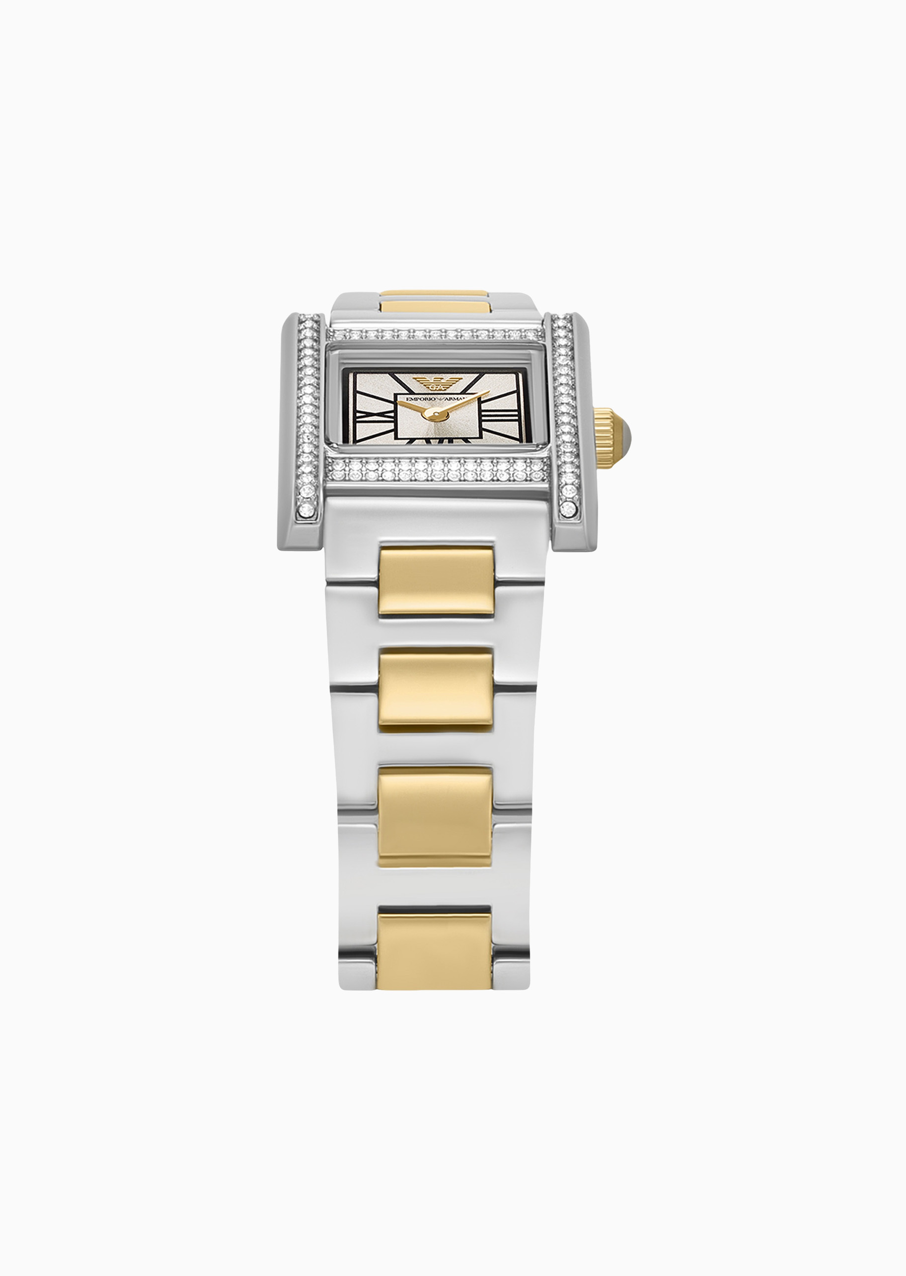 Emporio Armani 女士小方表镶嵌水晶复古时尚石英腕表