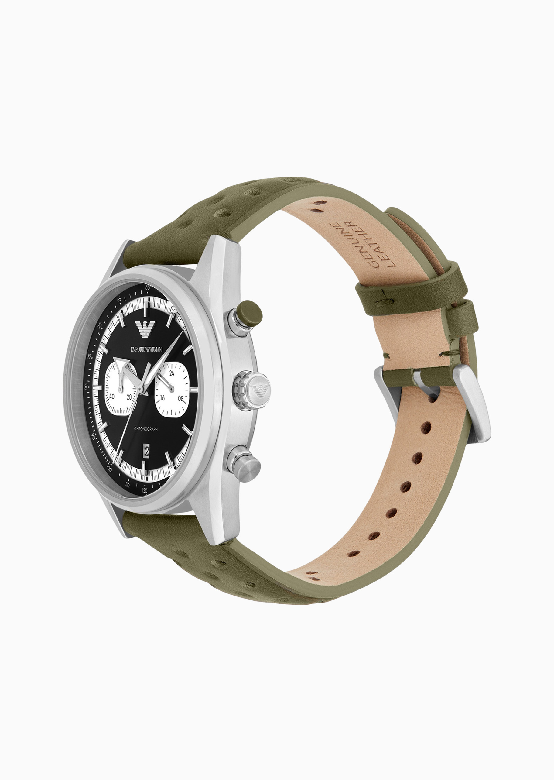 Emporio Armani 男士熊猫眼夜光月相表石英手表腕表