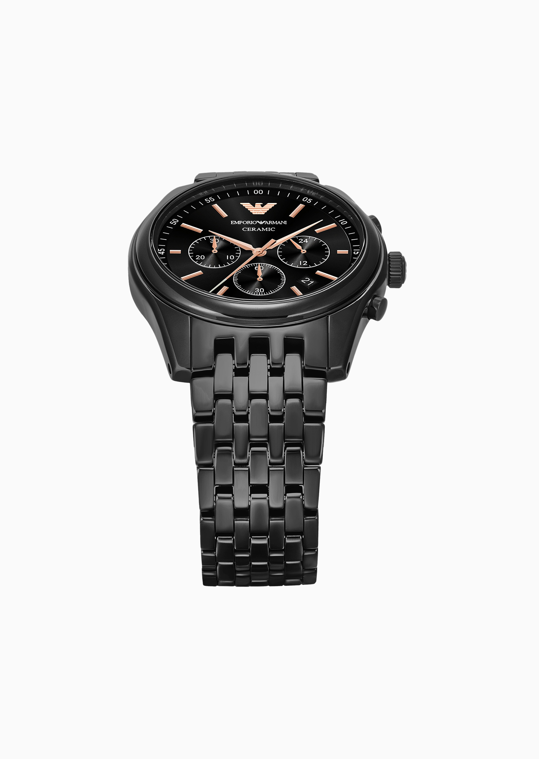 Emporio Armani 男士大表盘陶瓷计时夜光石英腕表