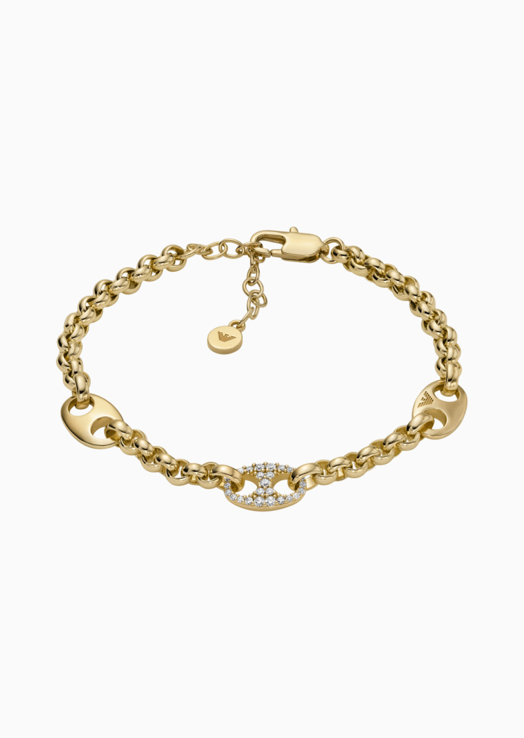 Emporio Armani 女士串联小猪鼻子锆石龙虾扣手链