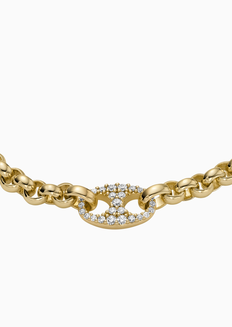 Emporio Armani 女士串联小猪鼻子锆石龙虾扣手链