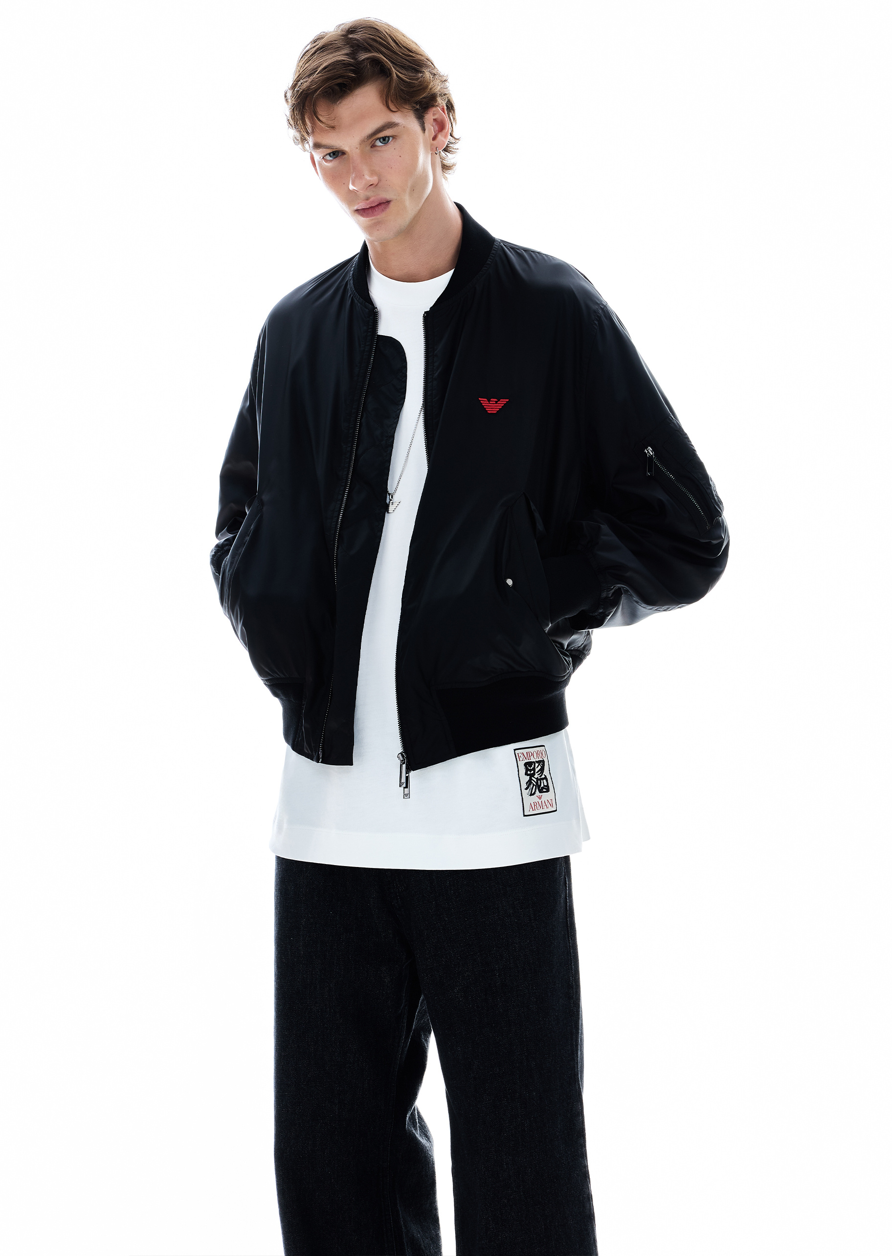 Emporio Armani 易烊千玺限定系列男女同款棒球领飞行员夹克