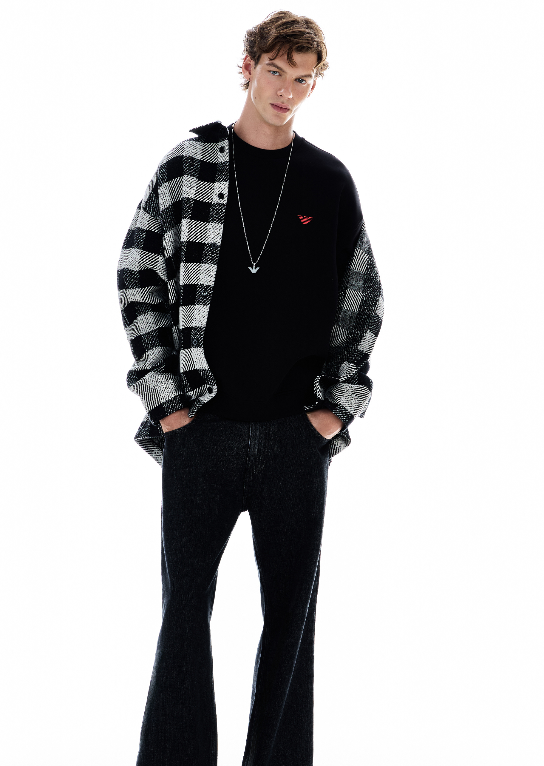 Emporio Armani 易烊千玺限定系列男女同款羊毛翻领衬衫外套