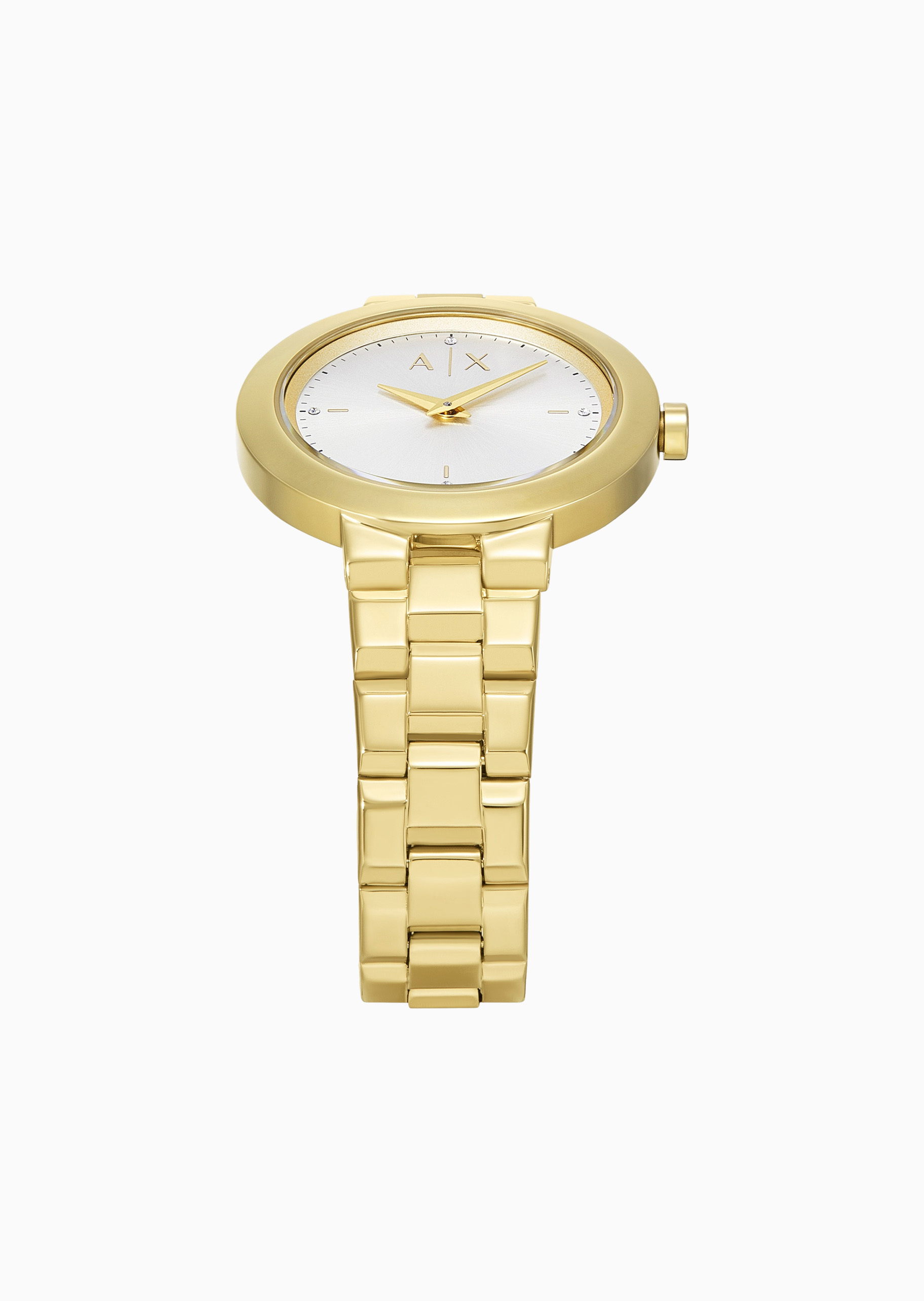 ARMANI EXCHANGE 女士钢质圆形表盘简约时尚石英腕表