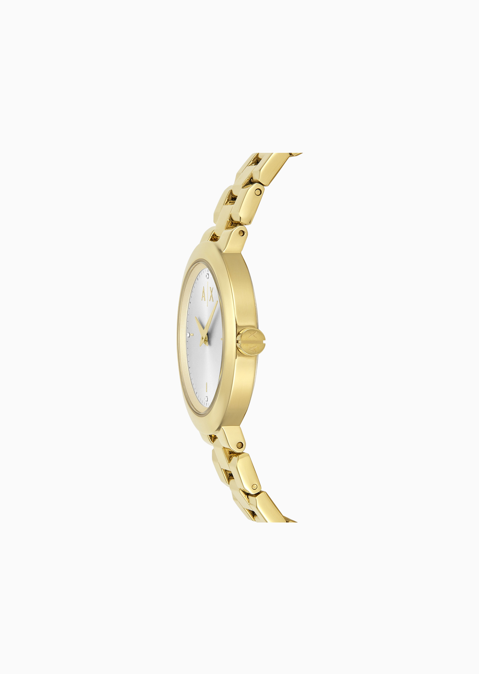 ARMANI EXCHANGE 女士钢质圆形表盘简约时尚石英腕表