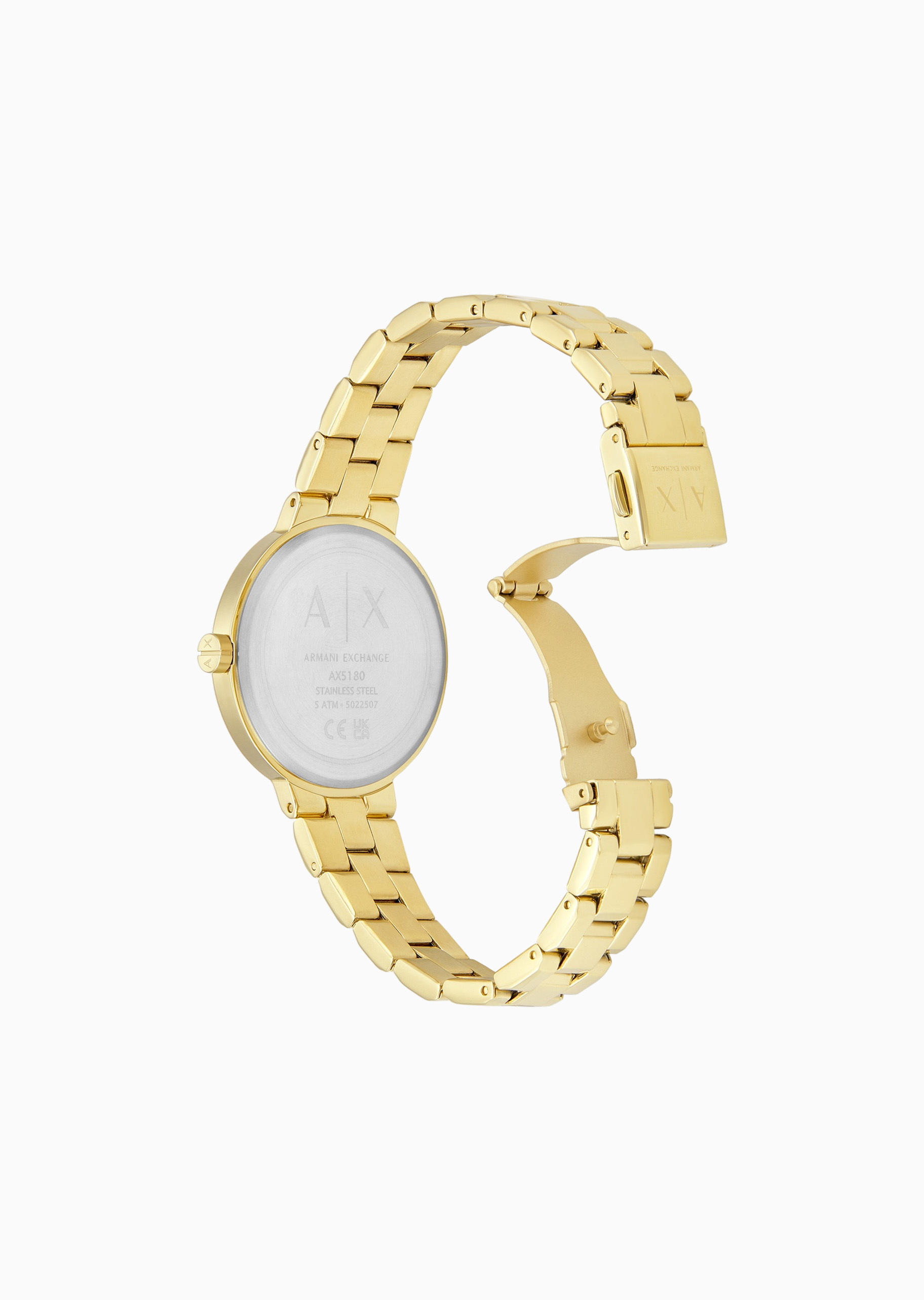 ARMANI EXCHANGE 女士钢质圆形表盘简约时尚石英腕表