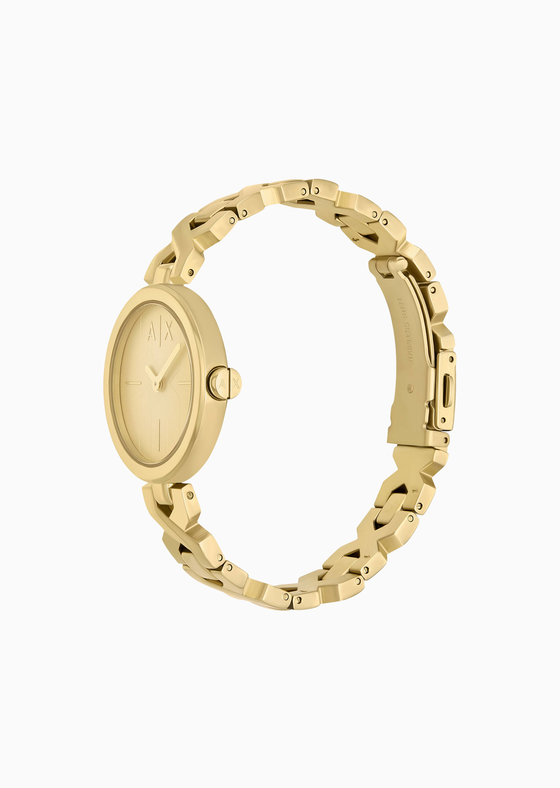 ARMANI EXCHANGE 女士镂空钢质表带双指针石英腕表