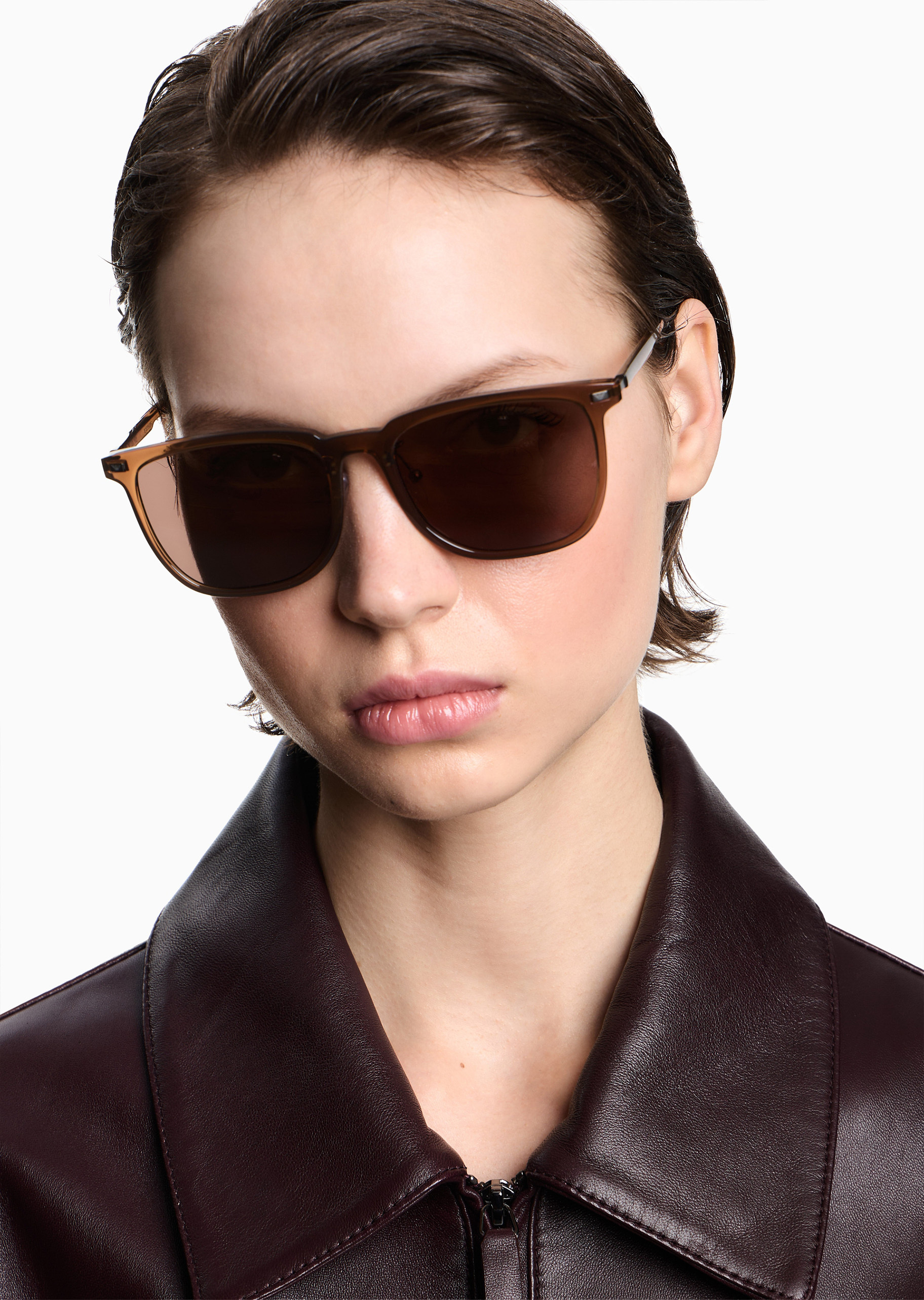 Emporio Armani 男女同款不规则透明框都市休闲太阳眼镜