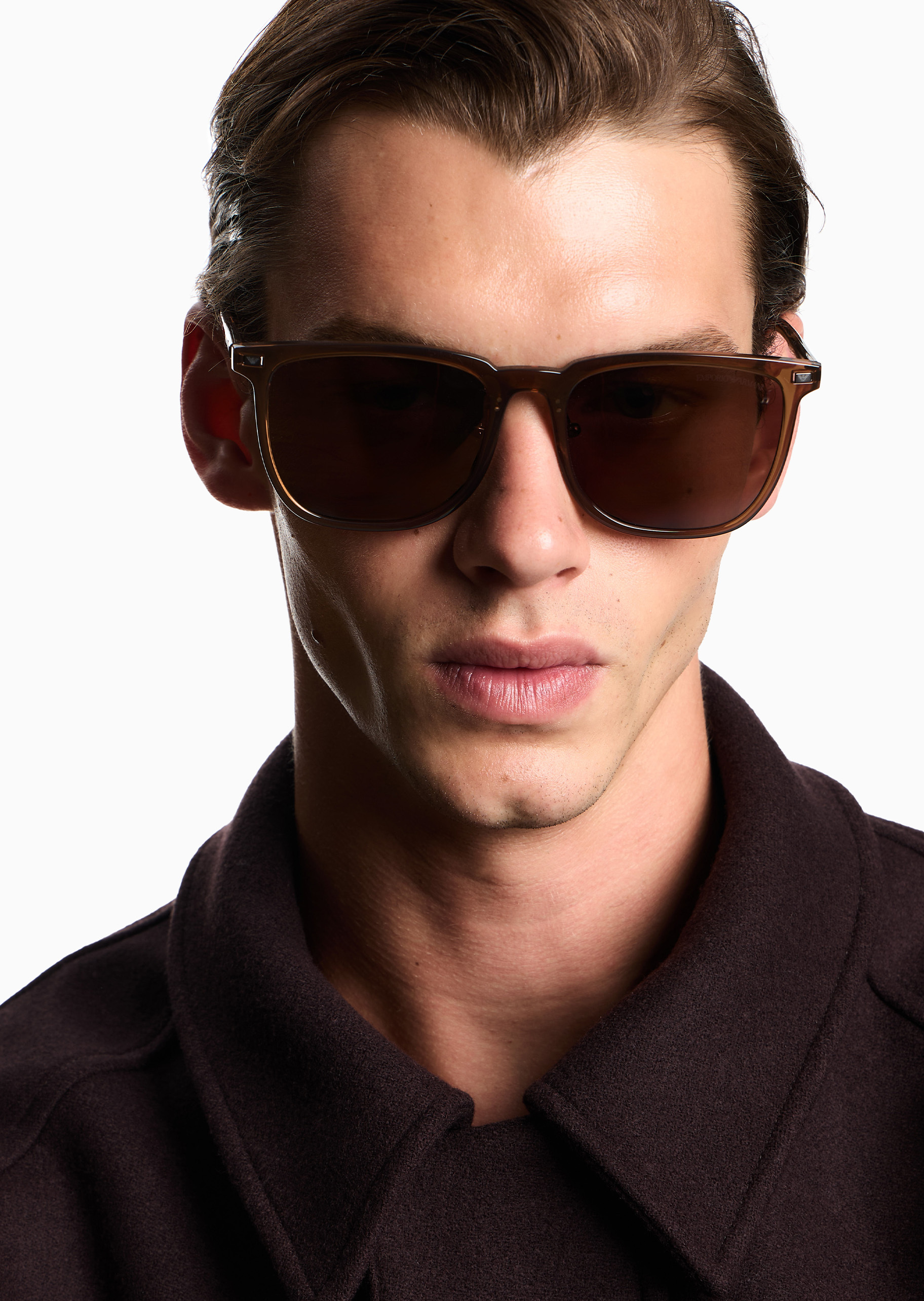 Emporio Armani 男女同款不规则透明框都市休闲太阳眼镜