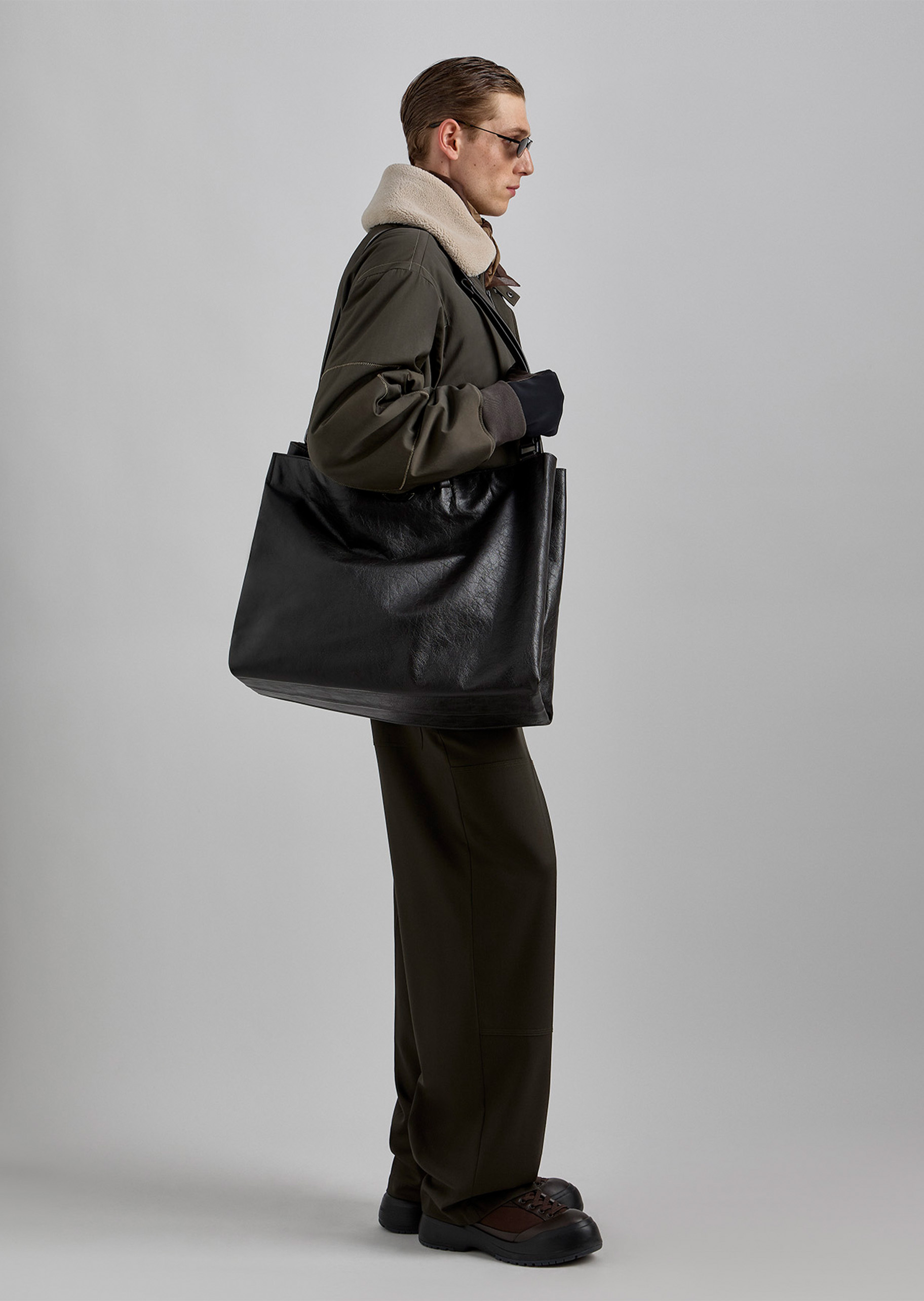 Emporio Armani 男士翻领直身飞行工装夹克棉服外套