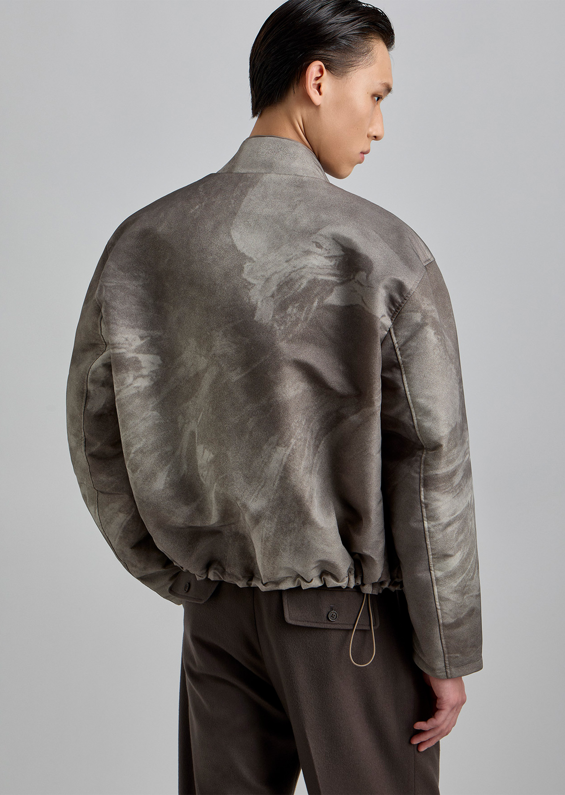 Emporio Armani 男士短款长袖棒球领双面两穿拉链棉服