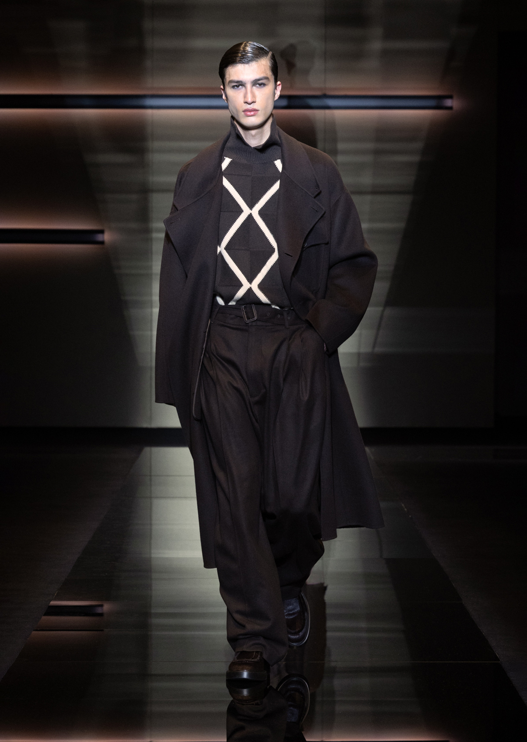 Emporio Armani 易烊千玺同款男士全绵羊毛秀场同款套头毛衣