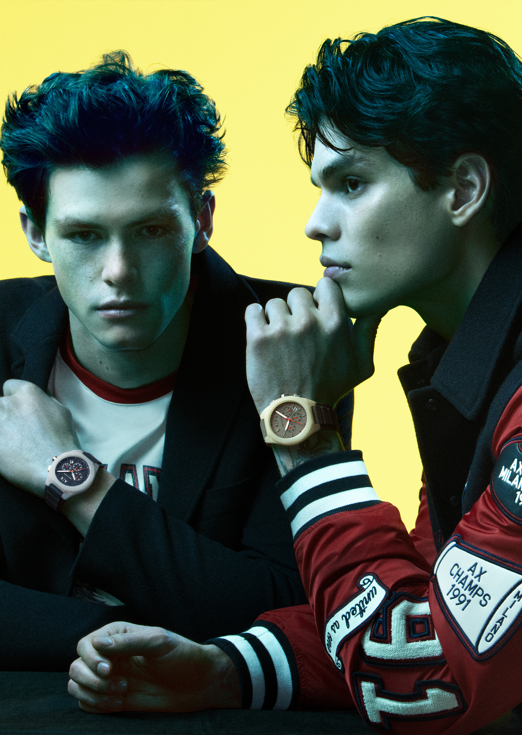 ARMANI EXCHANGE 男士夜光大表盘运动石英手表腕表