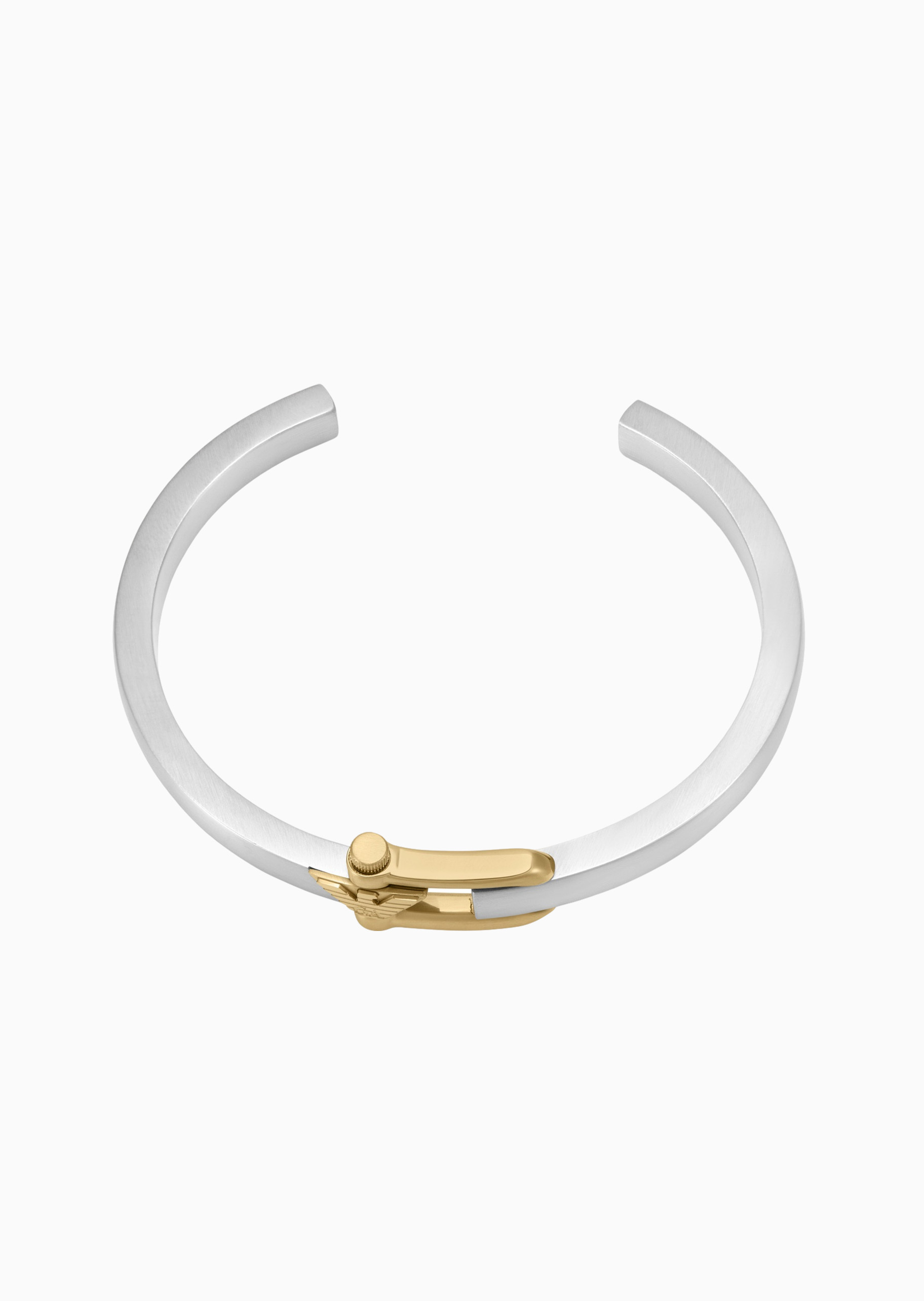 神主　冠 男士钢质双色开口波状鹰标时尚手镯