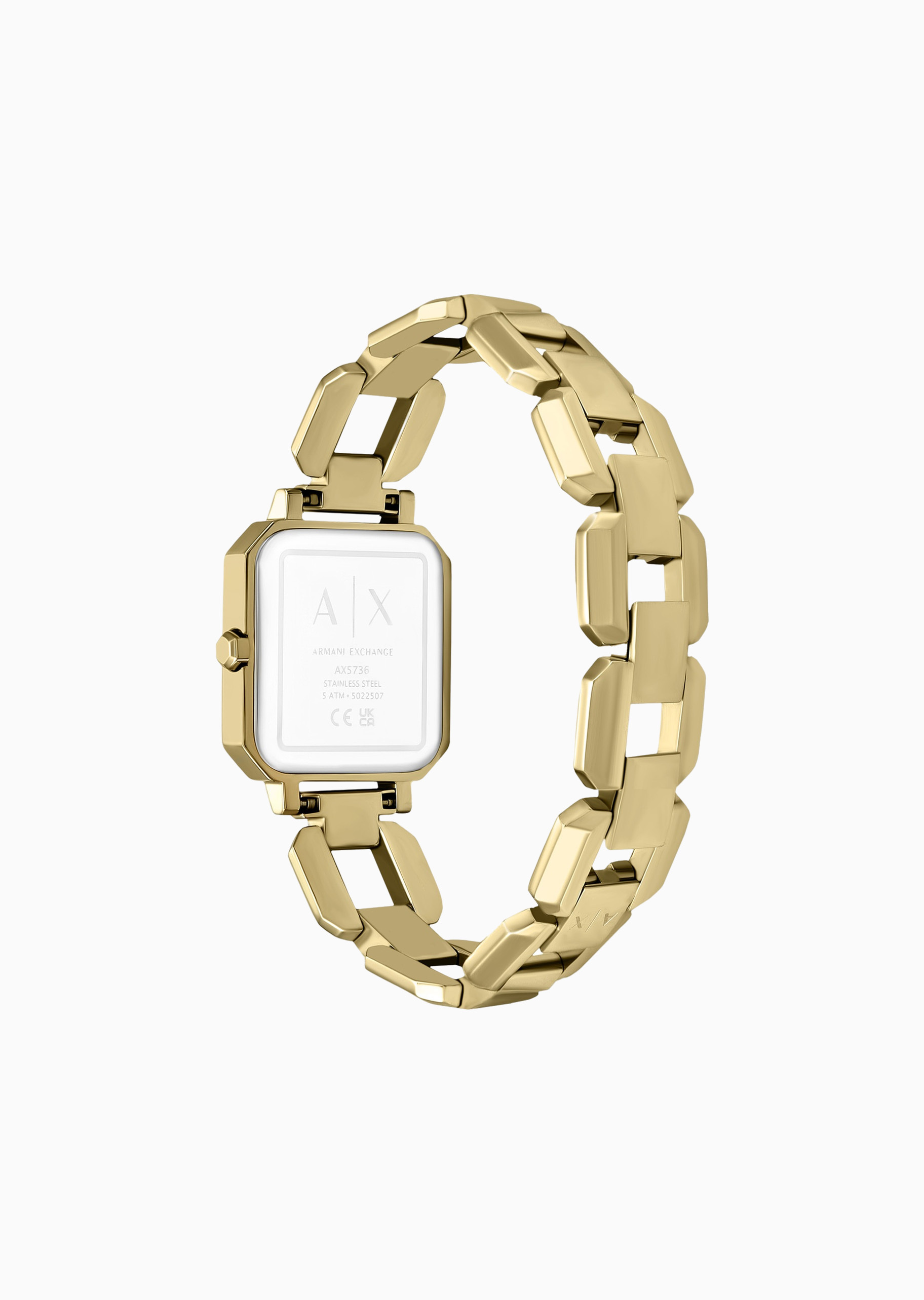 ARMANI EXCHANGE 女士镂空轻奢金色小方表石英手表腕表
