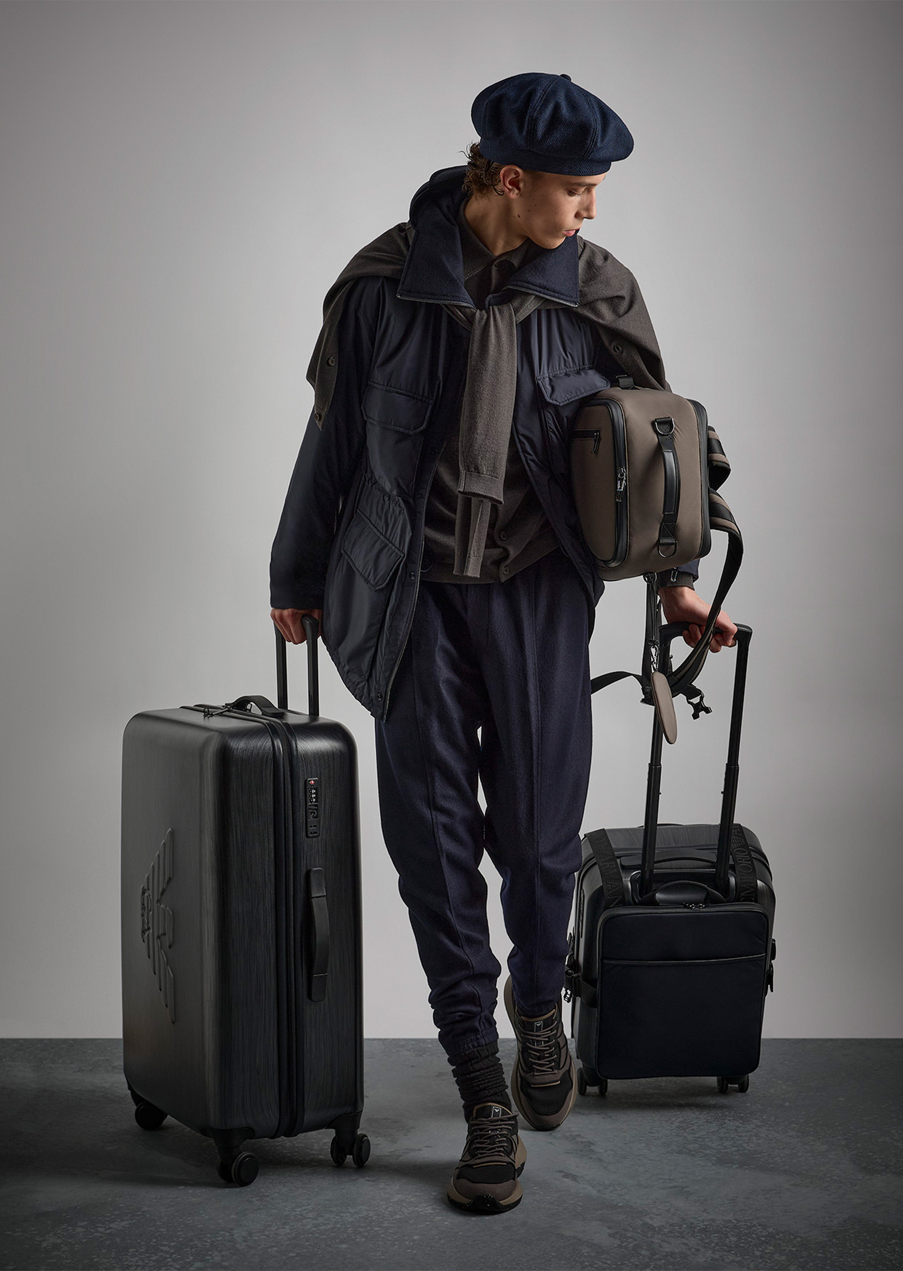 Emporio Armani 男士连帽机能户外休闲工装棉服外套