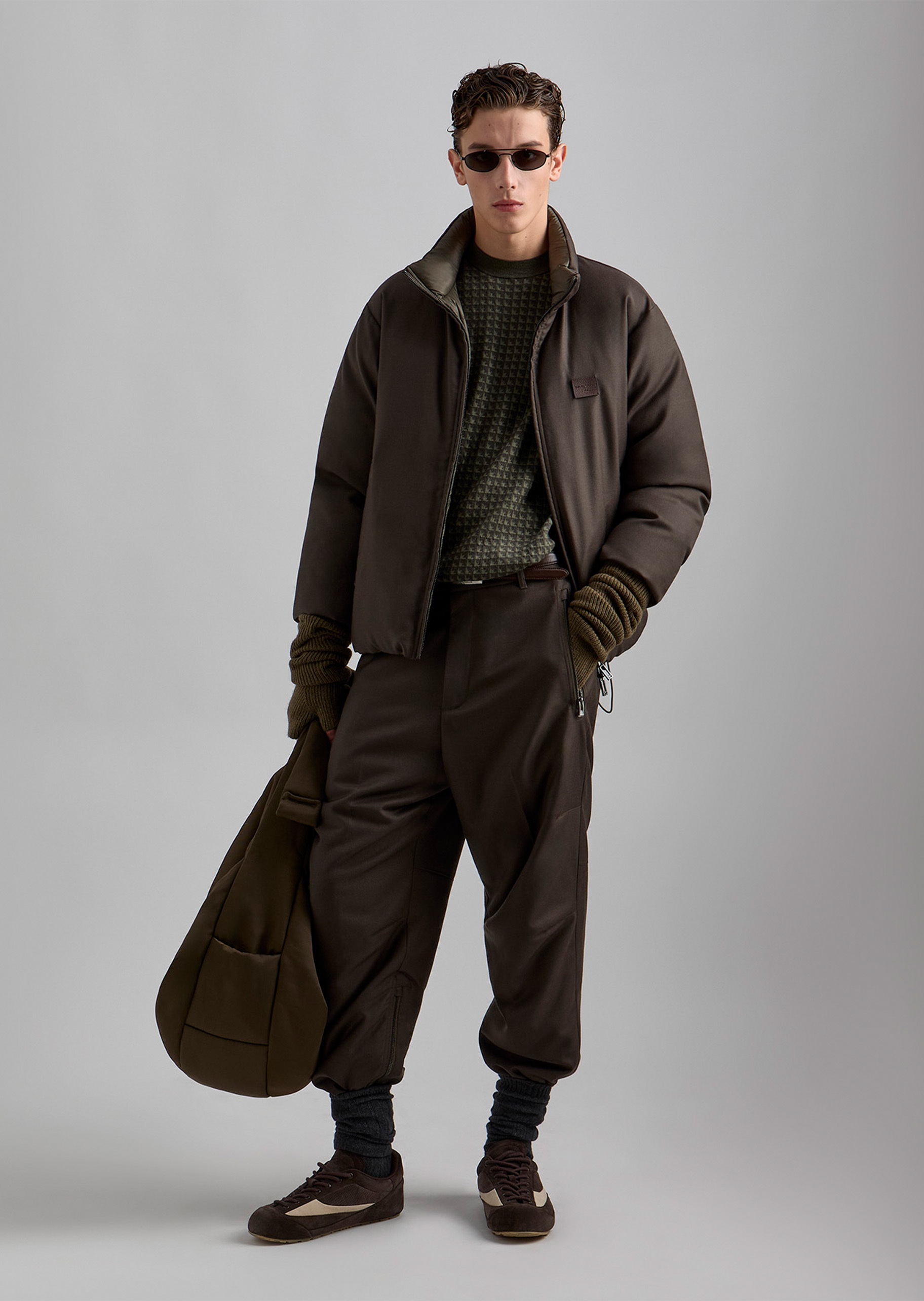 Emporio Armani 男士90白鸭绒加厚面包羽绒服外套