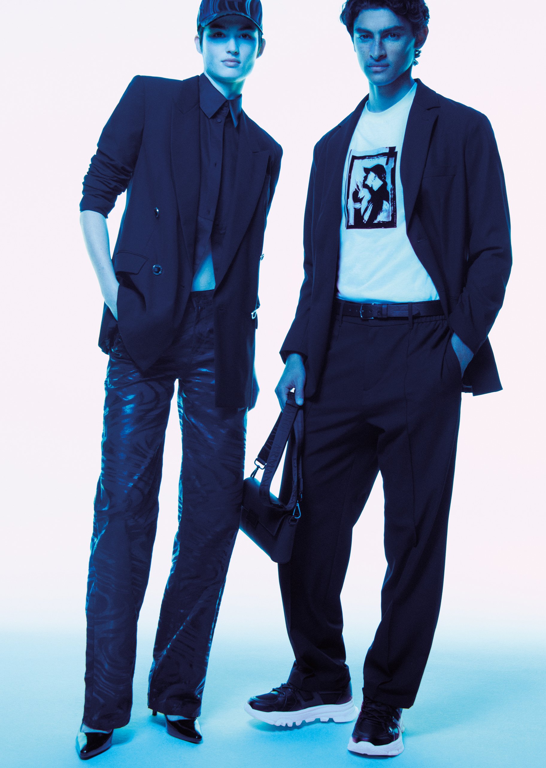 ARMANI EXCHANGE 男士微弹宽松长款直筒纯色休闲裤