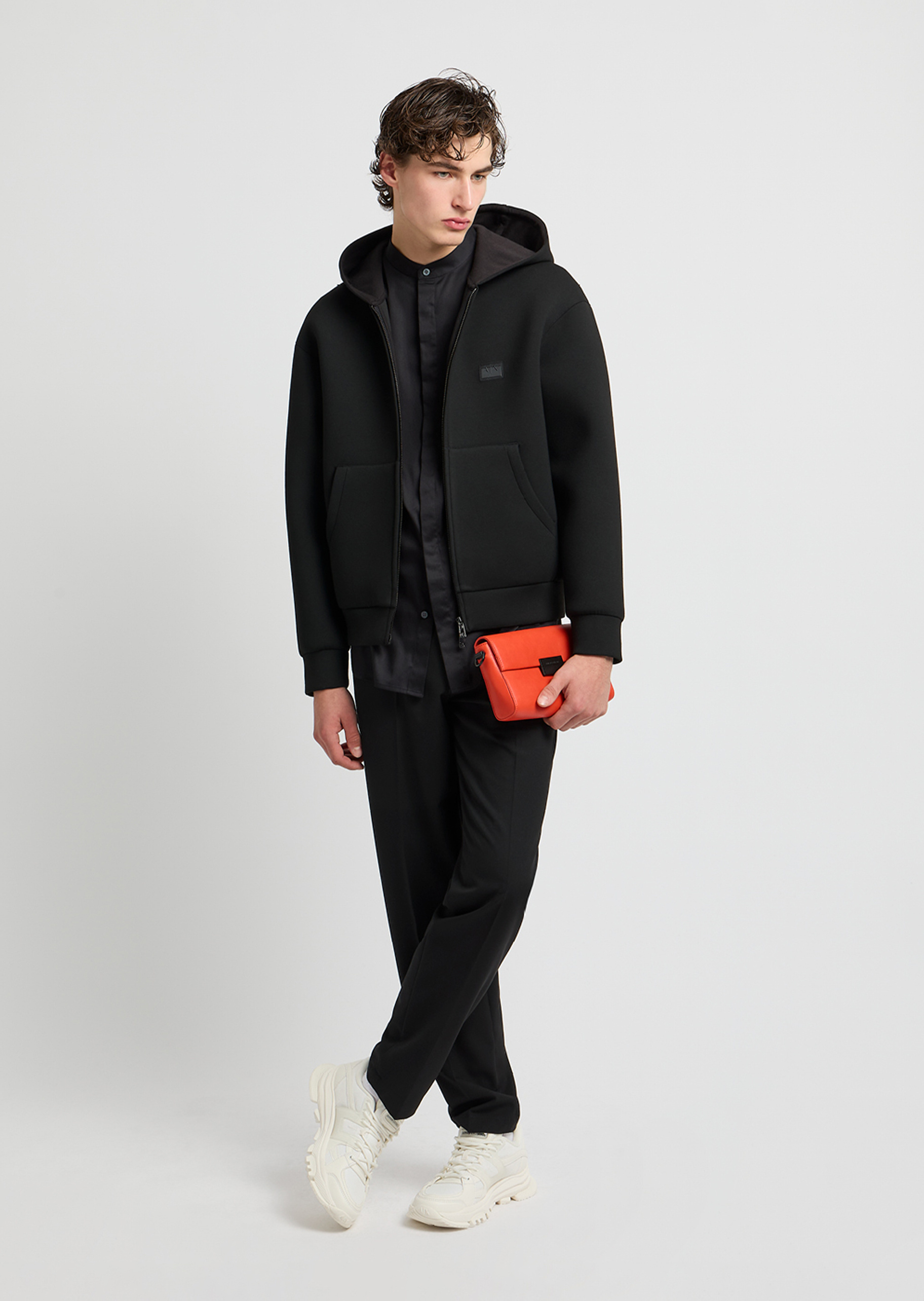 ARMANI EXCHANGE 男士拉链开衫连帽卫衣运动风夹克外套